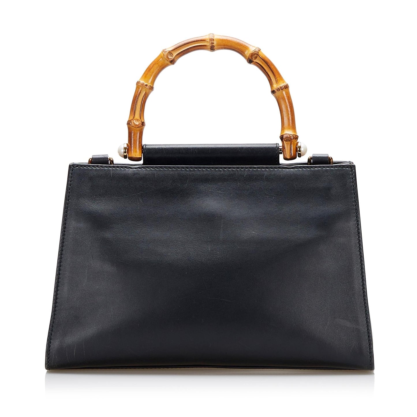 Gucci Nymphaea Bamboo SHG Calf Black Small Satchel Bag