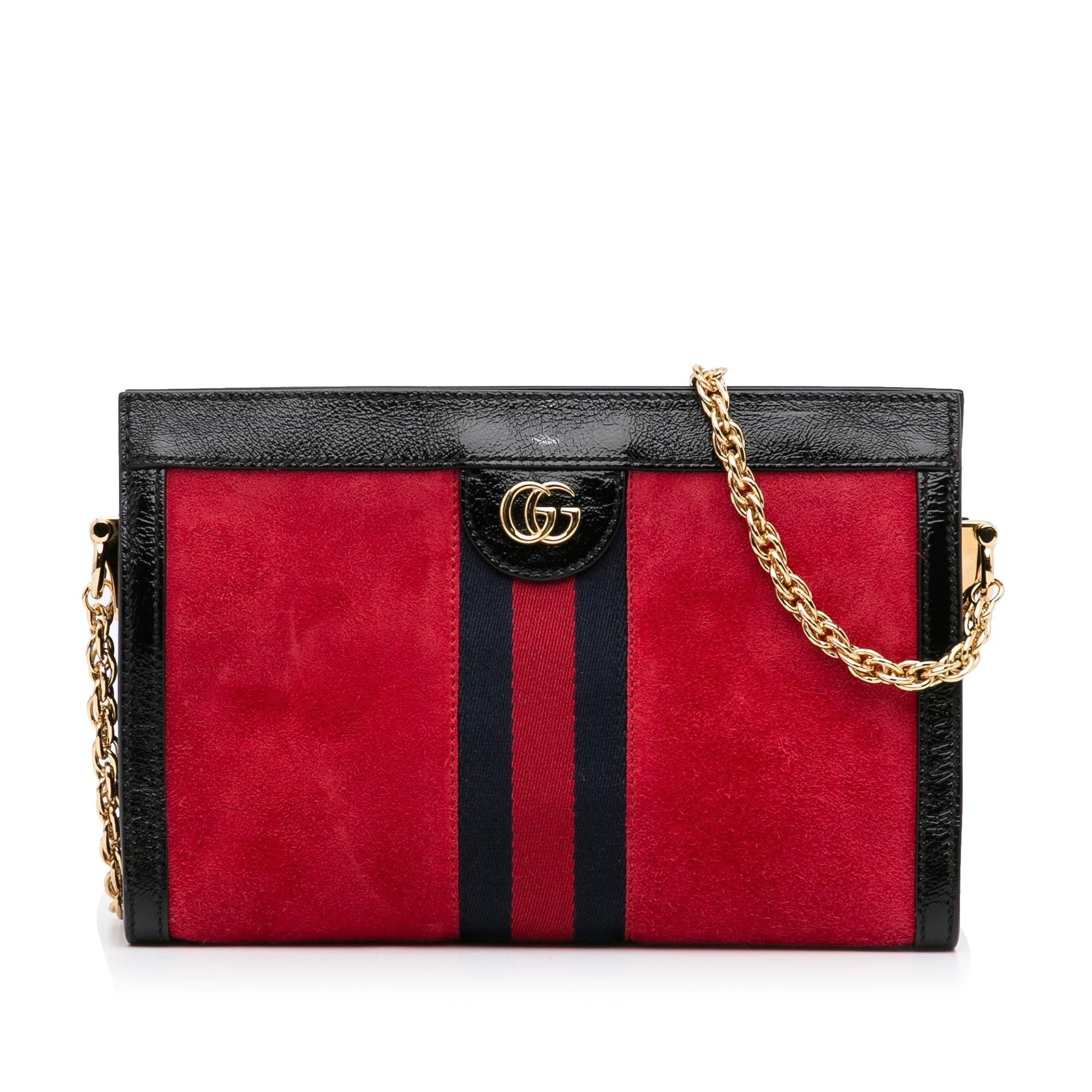 Gucci Ophidia SHG-lcHr7Q Calf Red Small Chain Crossbody Bag