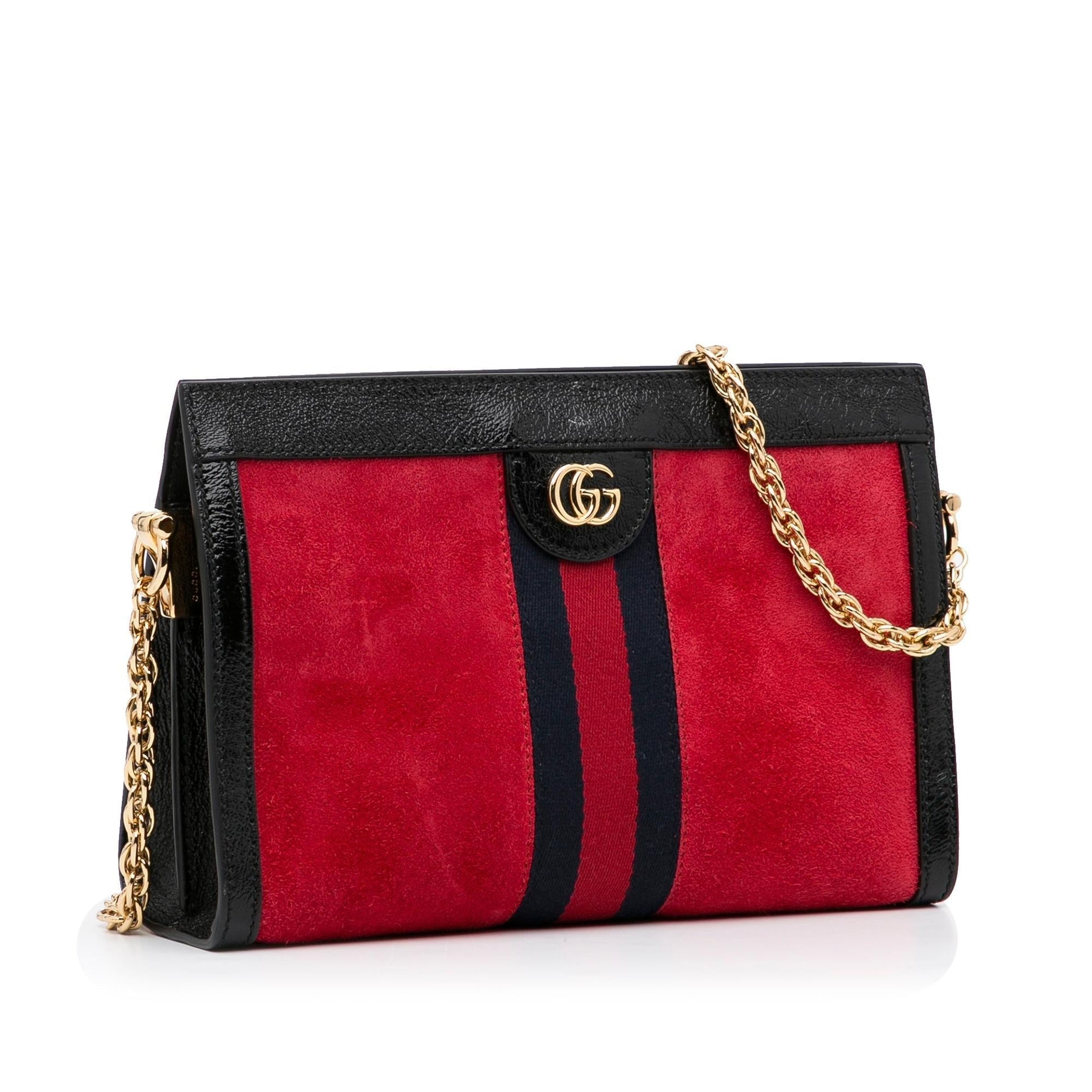 Gucci Ophidia SHG-lcHr7Q Calf Red Small Chain Crossbody Bag
