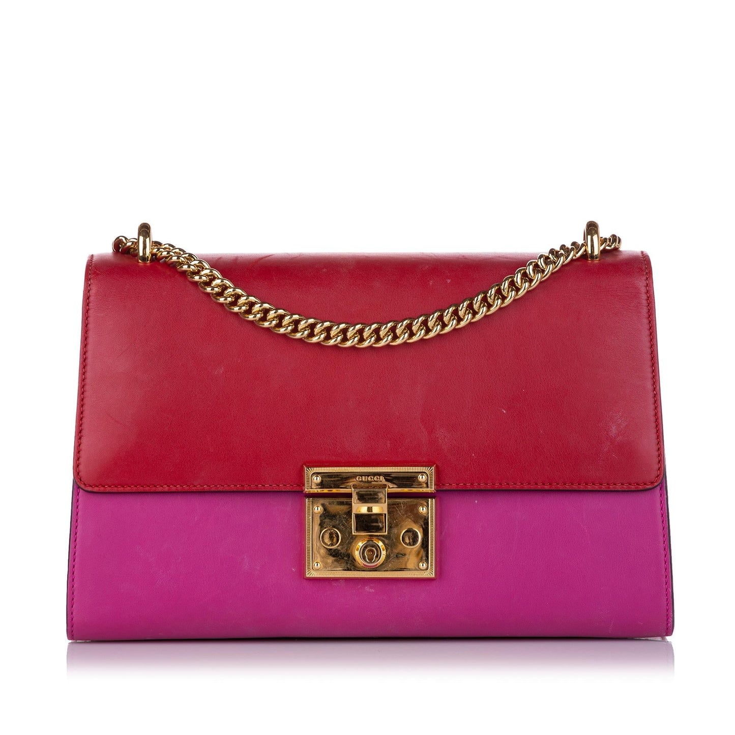 Gucci Padlock SHG-uOqm33 Leather Calf Red Small Crossbody Bag