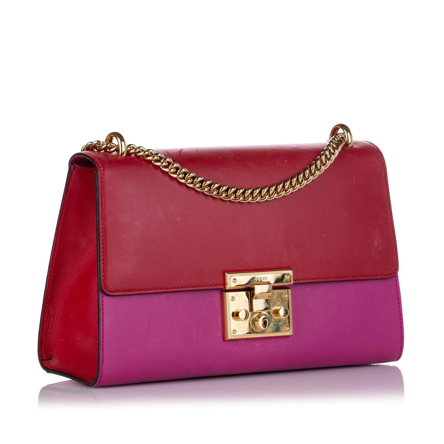 Gucci Padlock SHG-uOqm33 Leather Calf Red Small Crossbody Bag