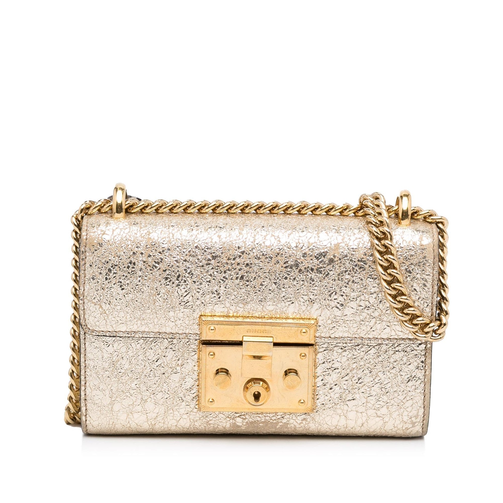 Gucci Padlock SHG-EFIOhJ Calf Gold Small Shoulder Bag
