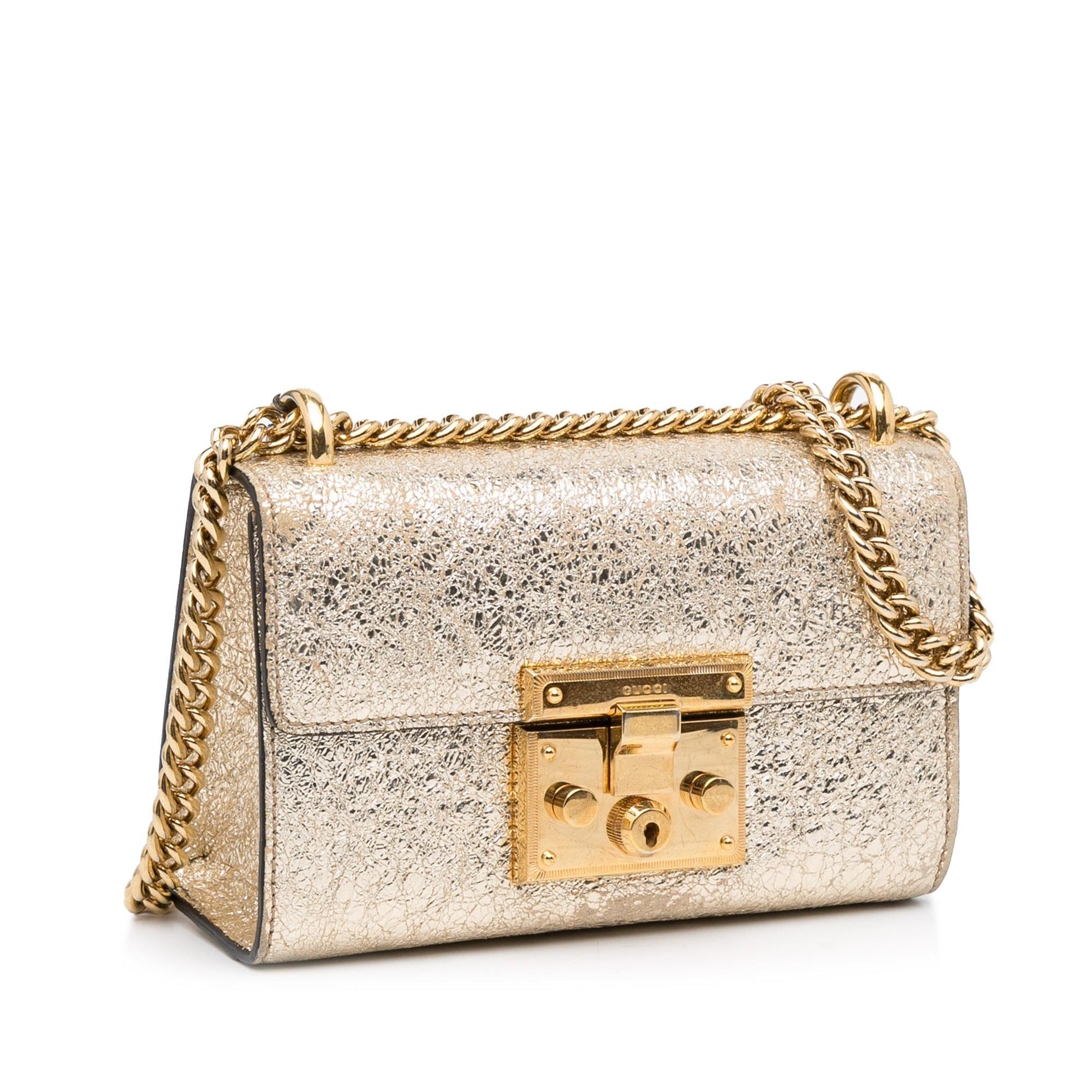 Gucci Padlock SHG-EFIOhJ Calf Gold Small Shoulder Bag