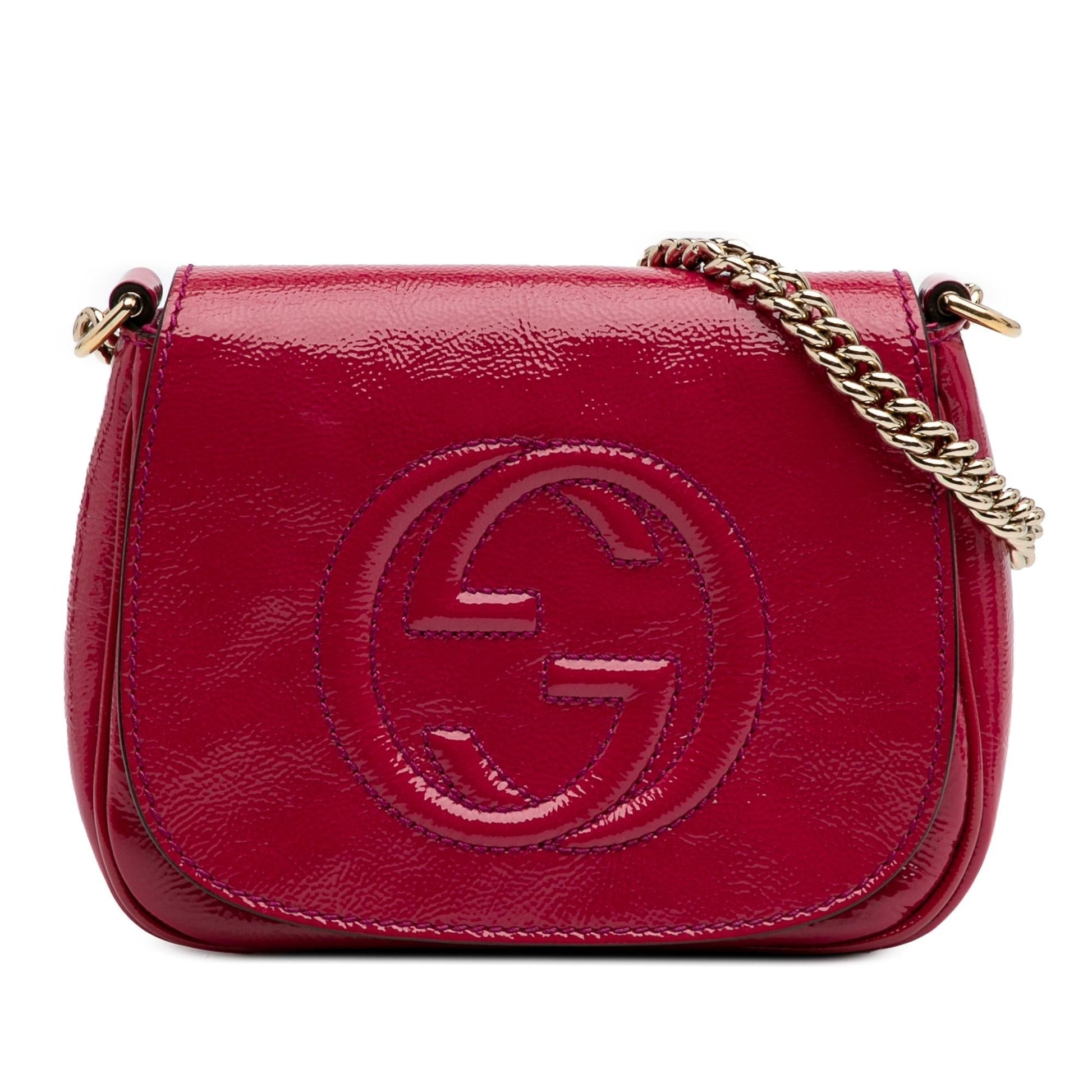 Gucci Soho Chain Flap Leather Patent Red Small Crossbody Bag Crossbody 1