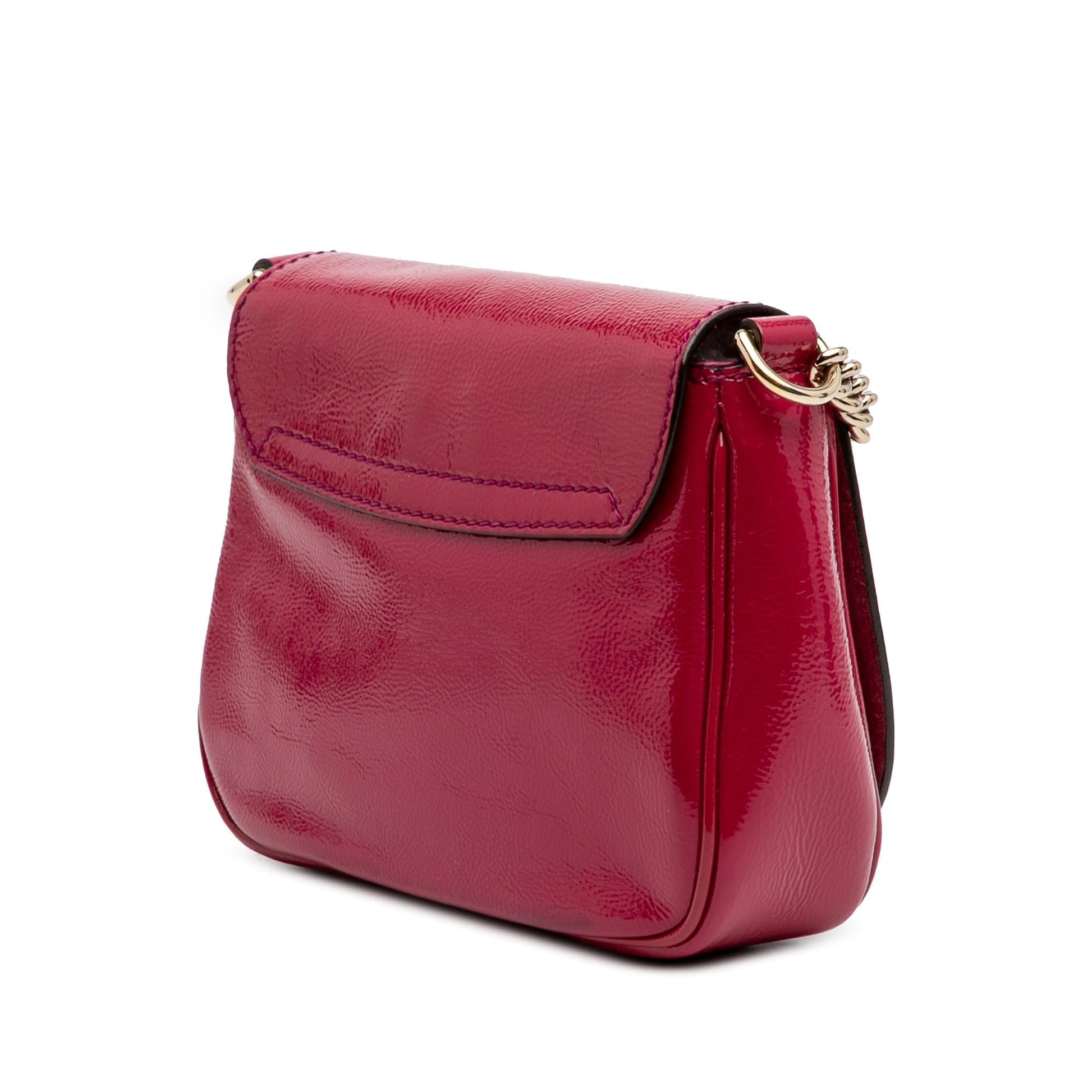 Gucci Soho Chain Flap Leather Patent Red Small Crossbody Bag Crossbody 2