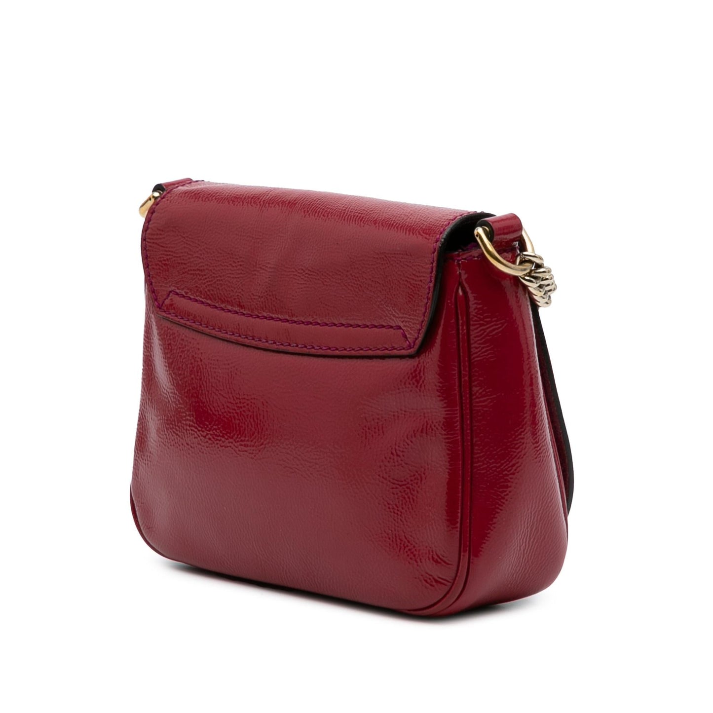 Gucci Soho Chain Flap Leather Patent Red Small Crossbody Bag Crossbody 3