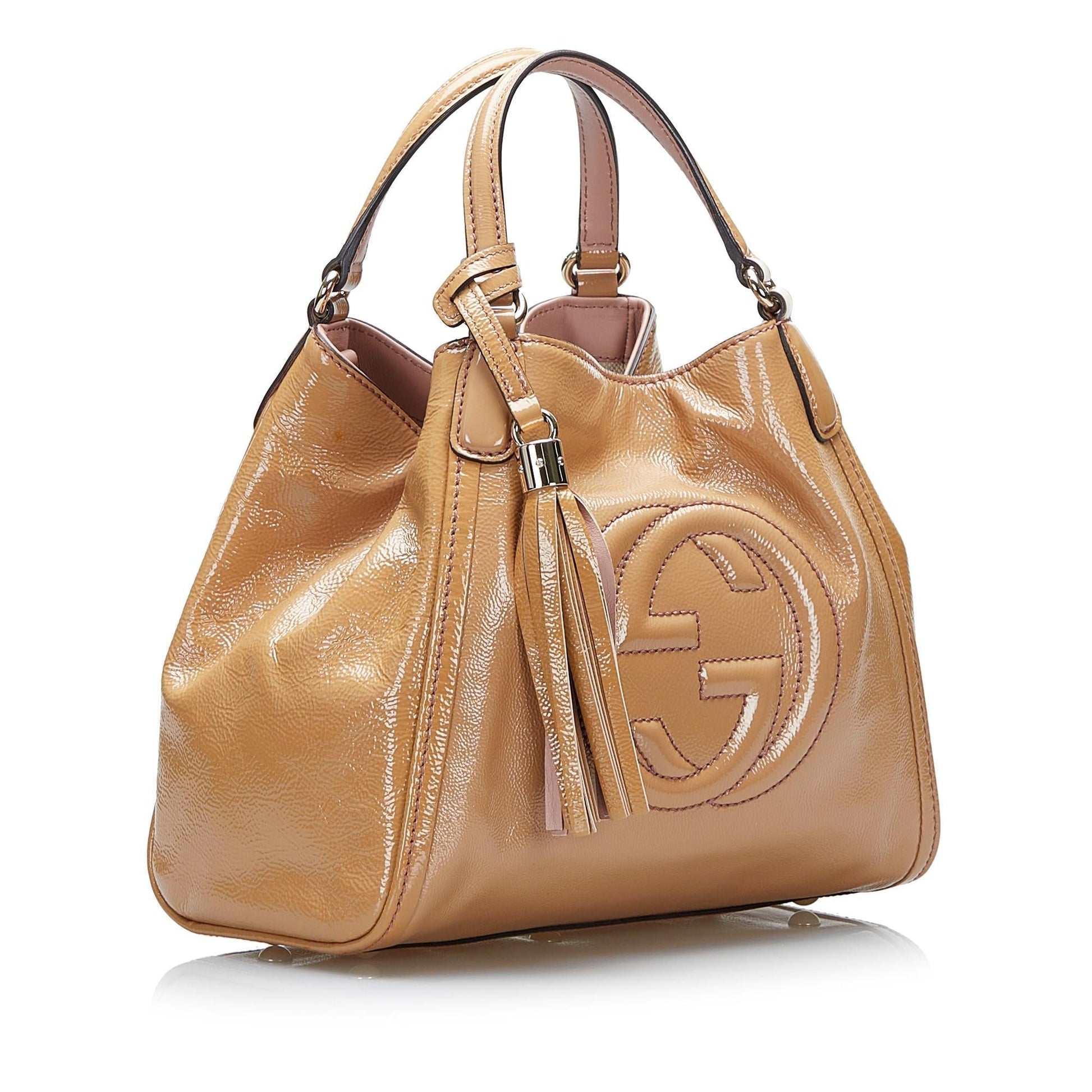 Gucci Soho SHG-Sj16xT Leather Patent Brown Small Satchel Bag