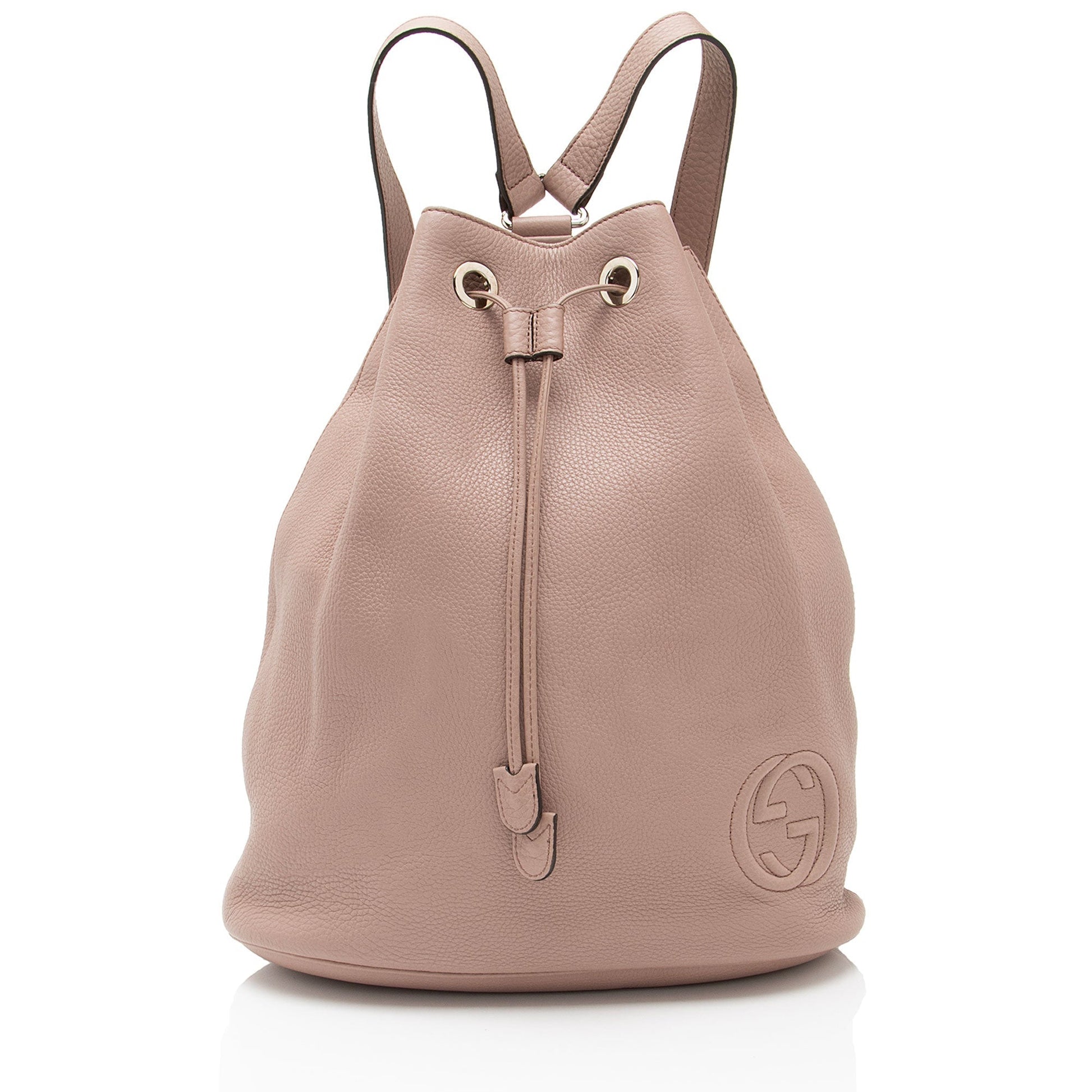 Gucci Pebbled Soho Drawstring Backpack Calfskin Small Jewelry