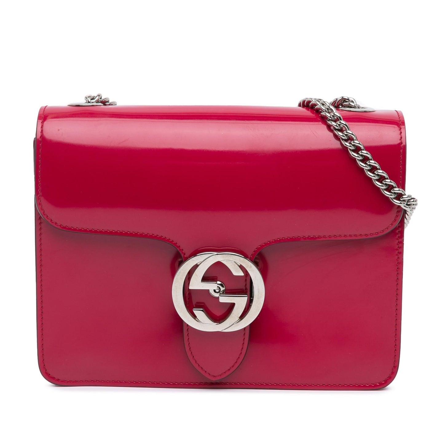 Gucci Polished Interlocking G Dollar Calf Calfskin Red Small Crossbody Bag Crossbody 2
