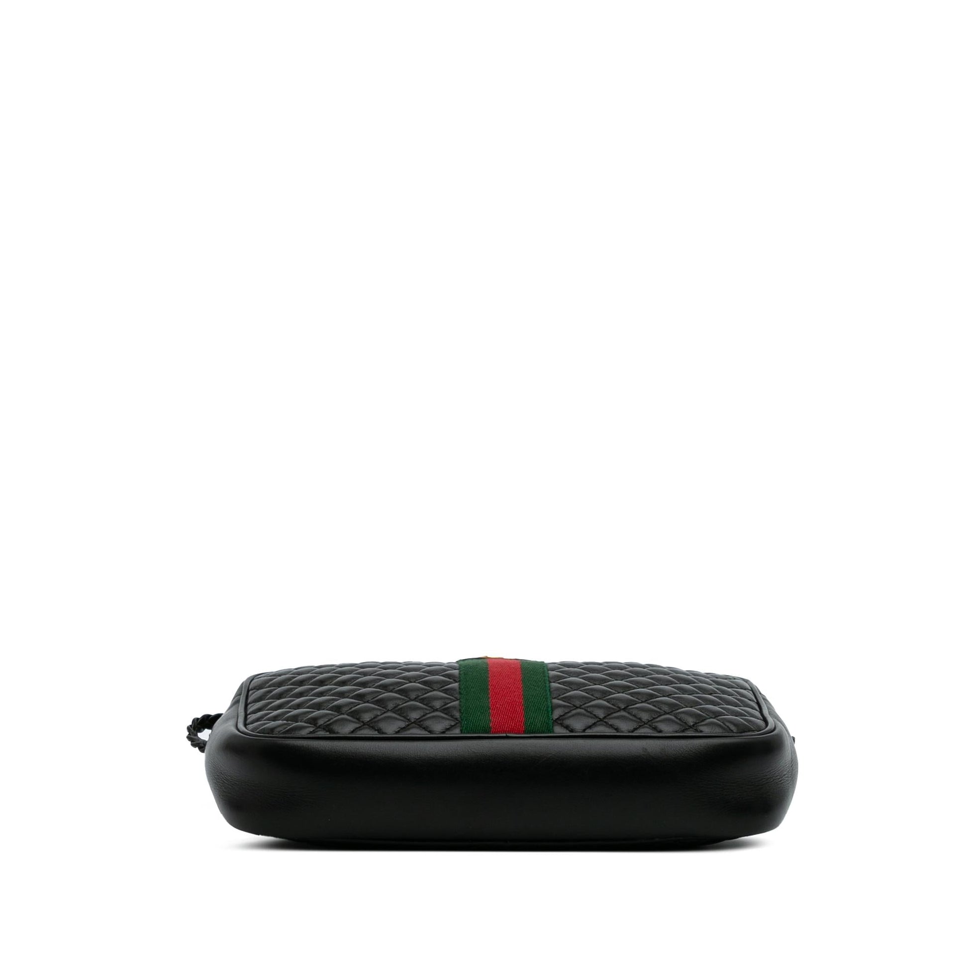 Gucci Web Trapuntata Quilted Leather Calf Black Crossbody Bag Crossbody 1