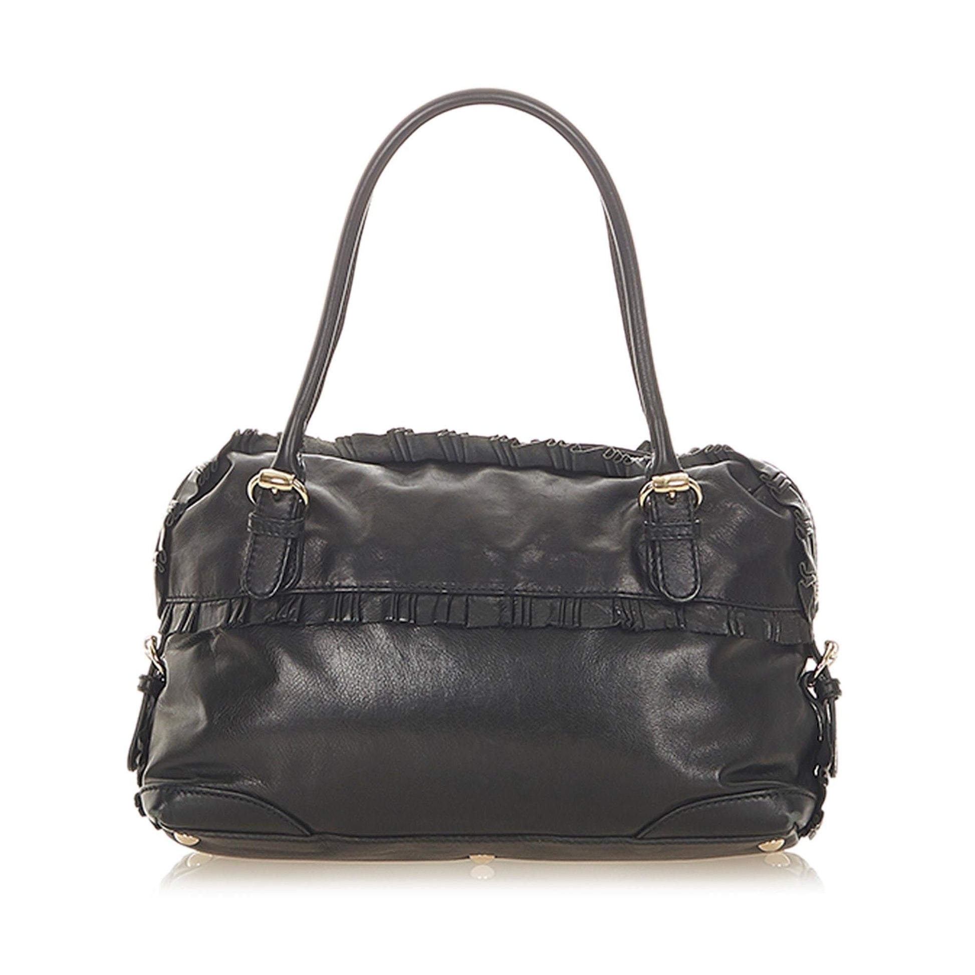 Gucci Sabrina SHG Leather Calf Black Small Satchel Bag