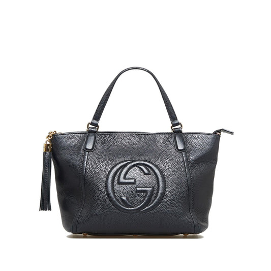 Gucci Soho Cellarius SHG-hzdfeK Calf Black Small Tote Bag
