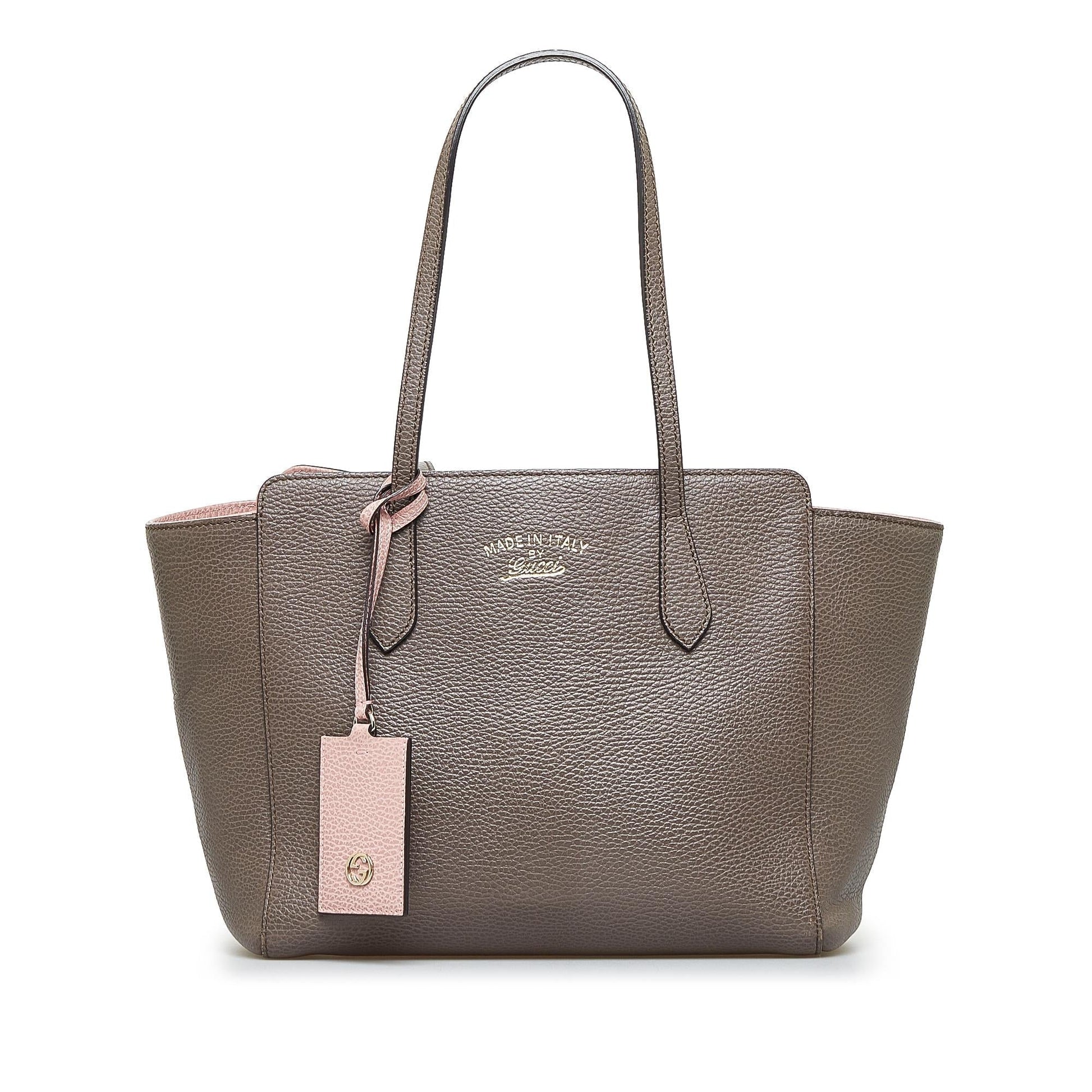 Gucci Swing SHG-yyh8Xq Calf Grey Small Tote Bag