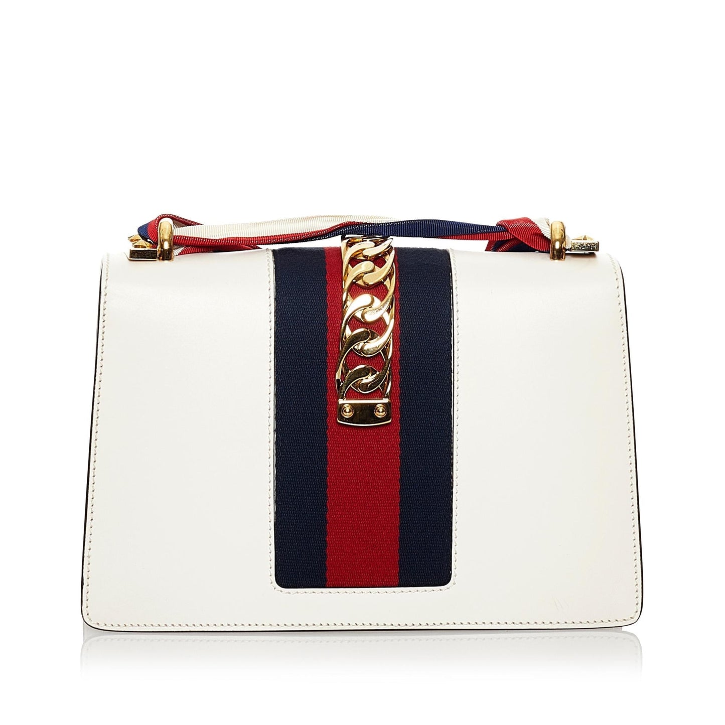 Gucci Sylvie SHG Leather Calf White Small Shoulder Bag Bag Shg