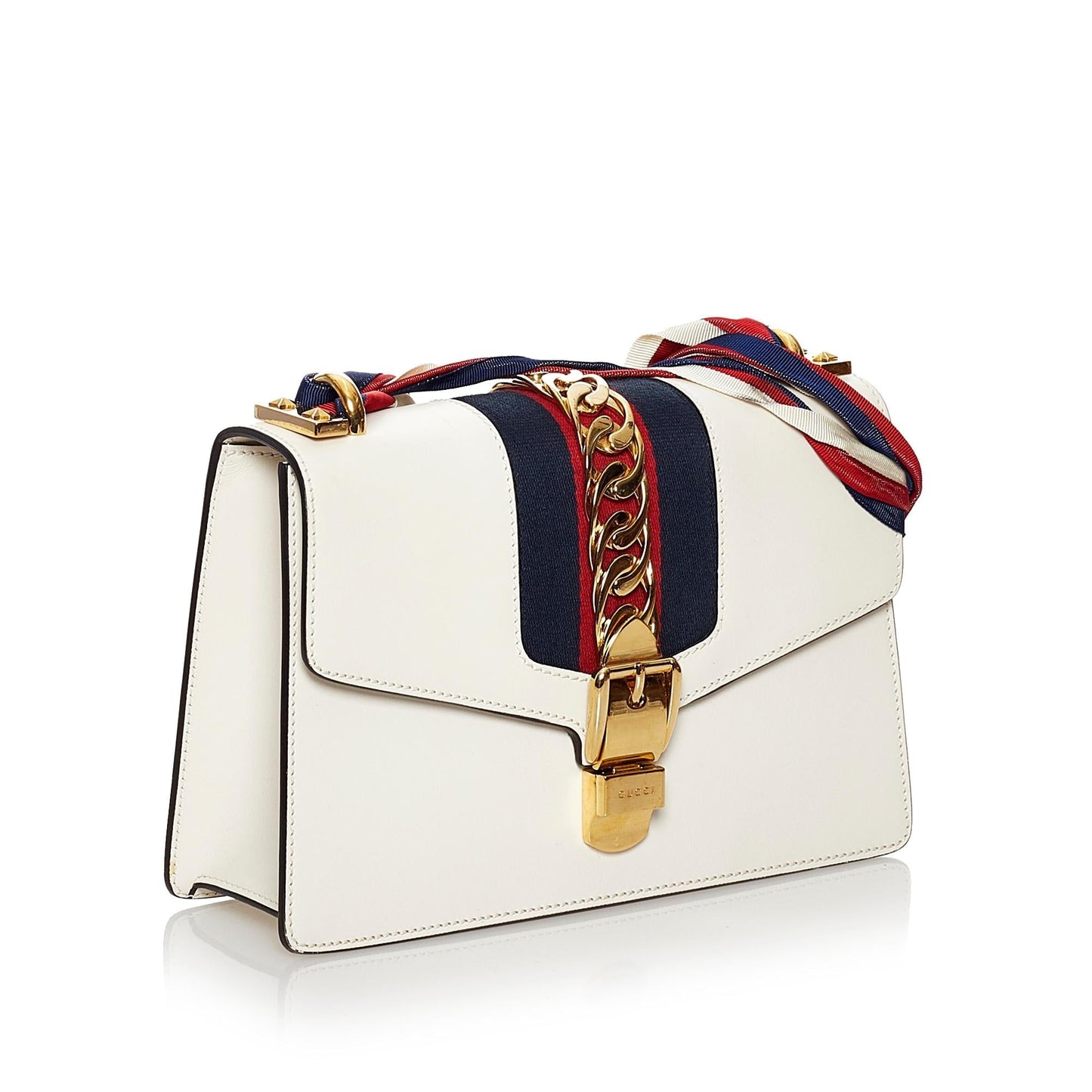 Gucci Sylvie SHG Leather Calf White Small Shoulder Bag Bag Shg