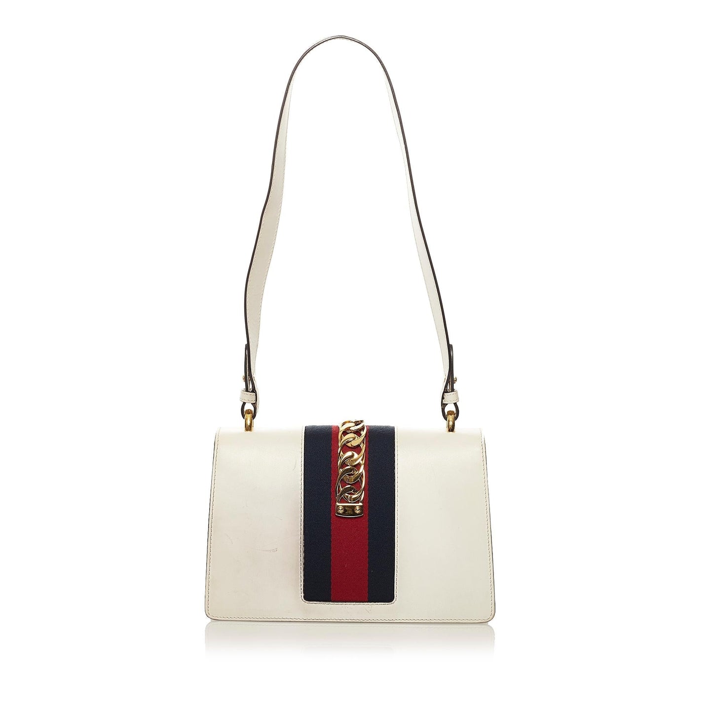 Gucci Sylvie SHG Leather Calf White Small Shoulder Bag