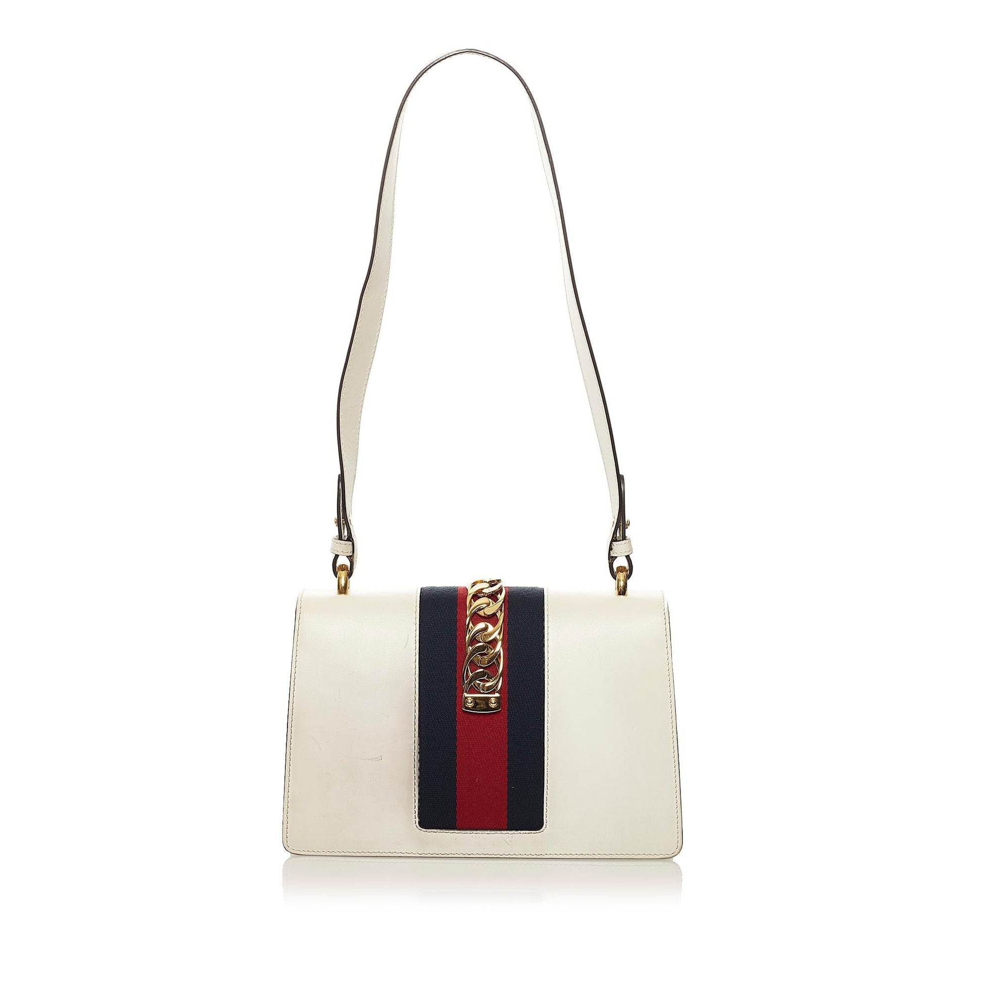 Gucci Sylvie SHG Leather Calf White Small Shoulder Bag