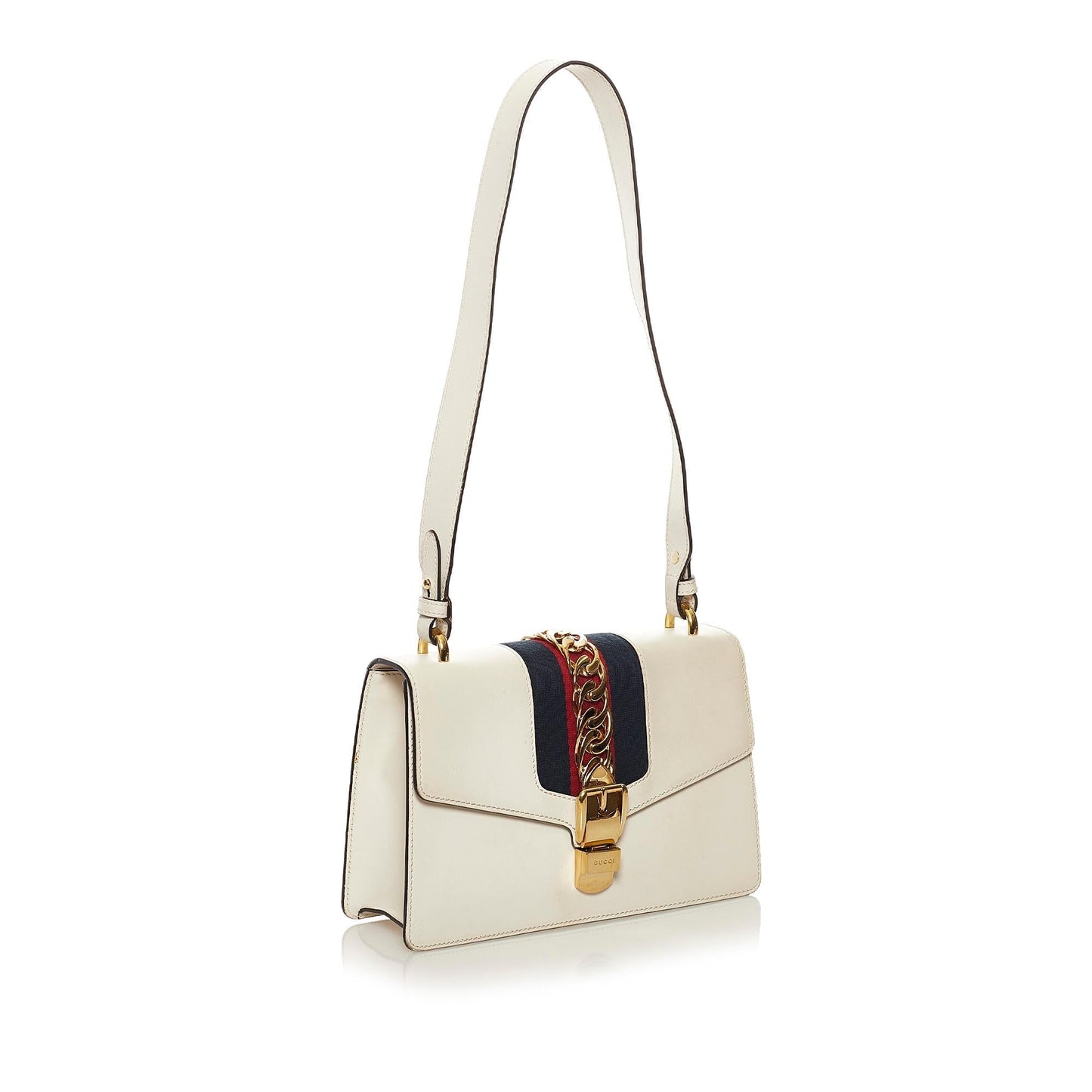 Gucci Sylvie SHG Leather Calf White Small Shoulder Bag