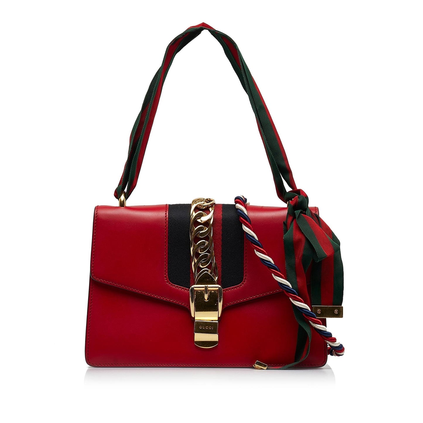 Gucci Sylvie SHG-zrrnw9 Calf Red Small Satchel Bag