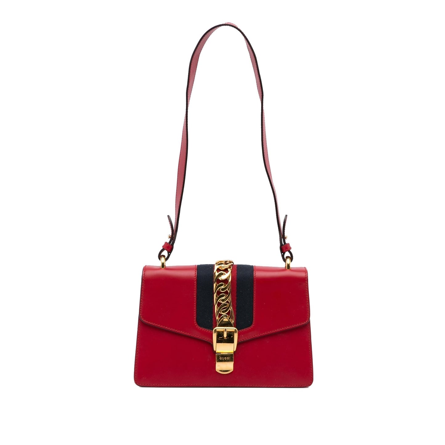 Gucci Sylvie SHG-WmKQWX Calf Red Small Shoulder Bag