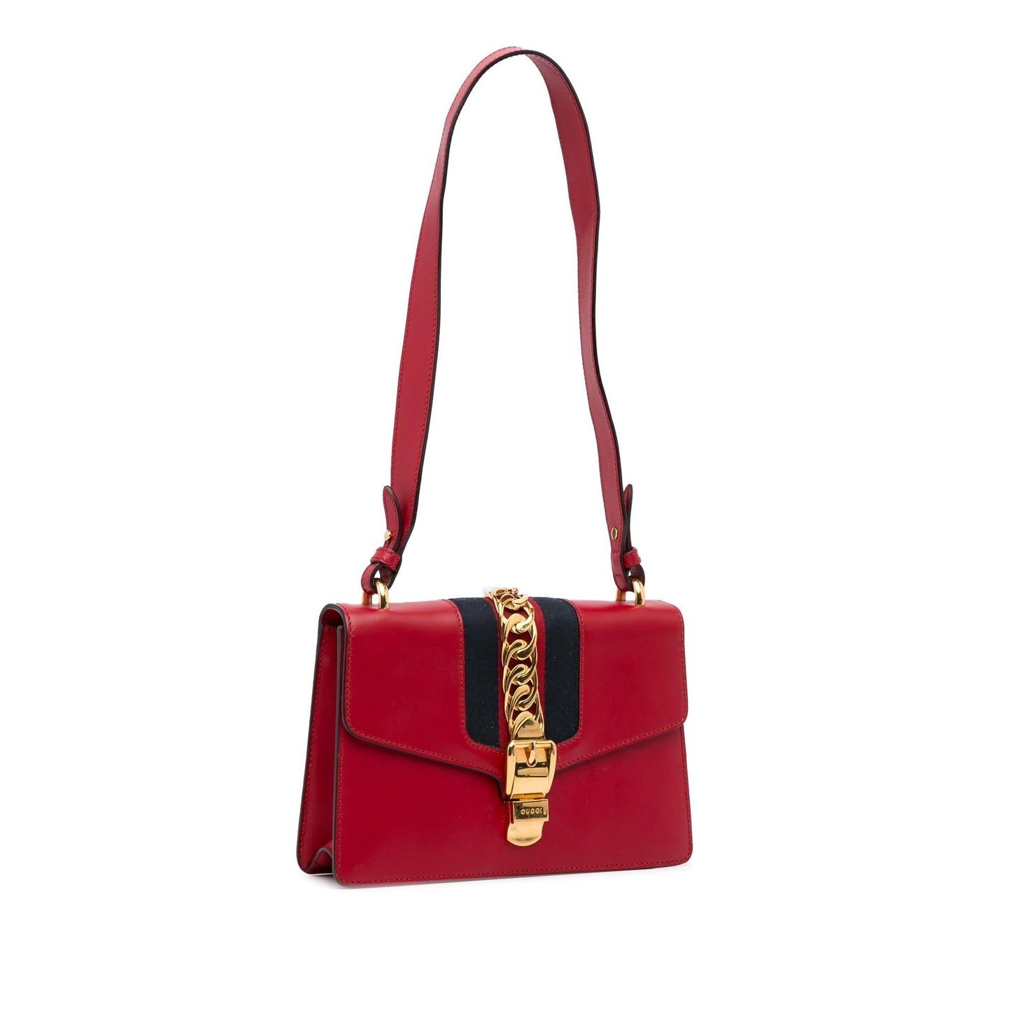 Gucci Sylvie SHG-WmKQWX Calf Red Small Shoulder Bag