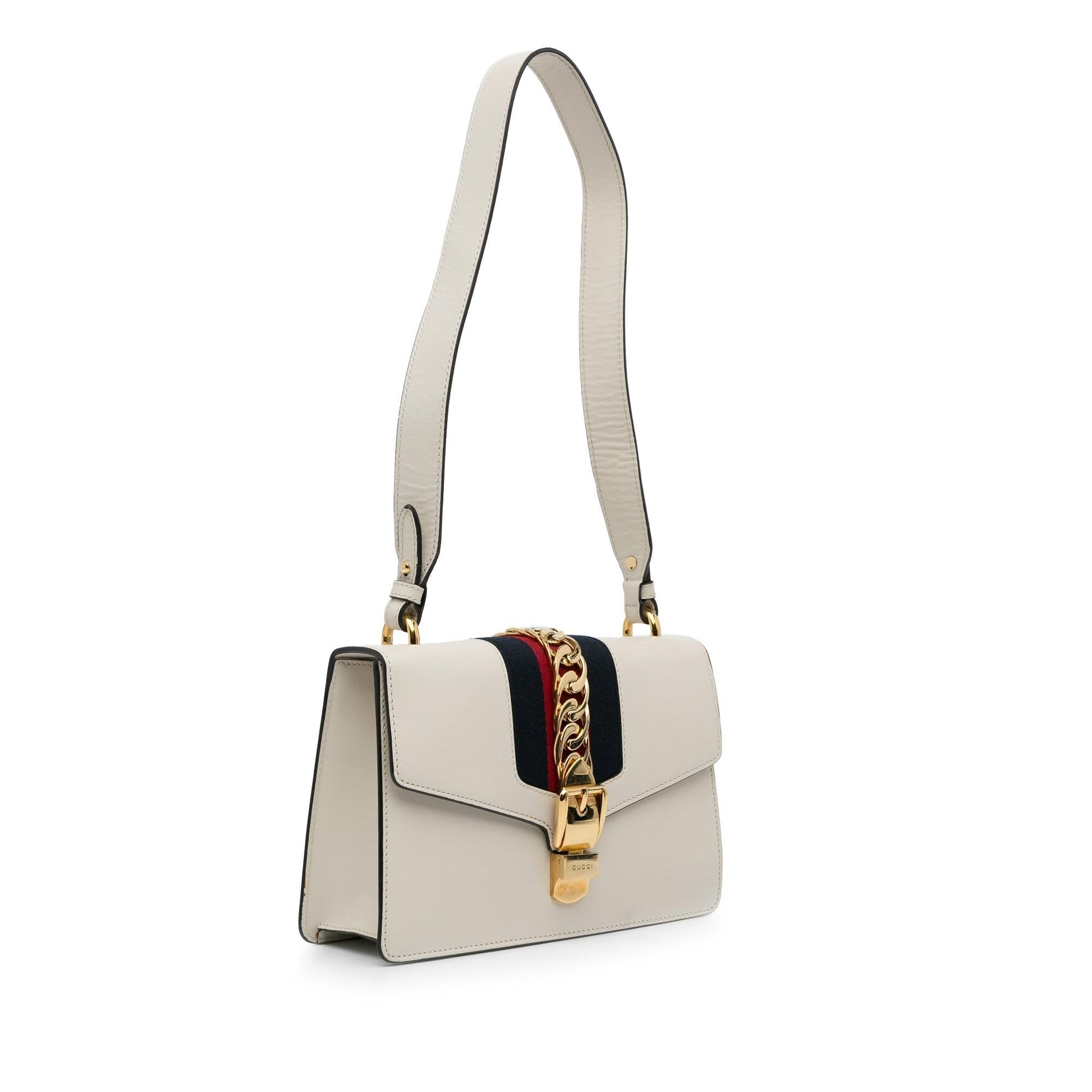 Gucci Sylvie SHG-PKvTHd Calf White Small Shoulder Bag