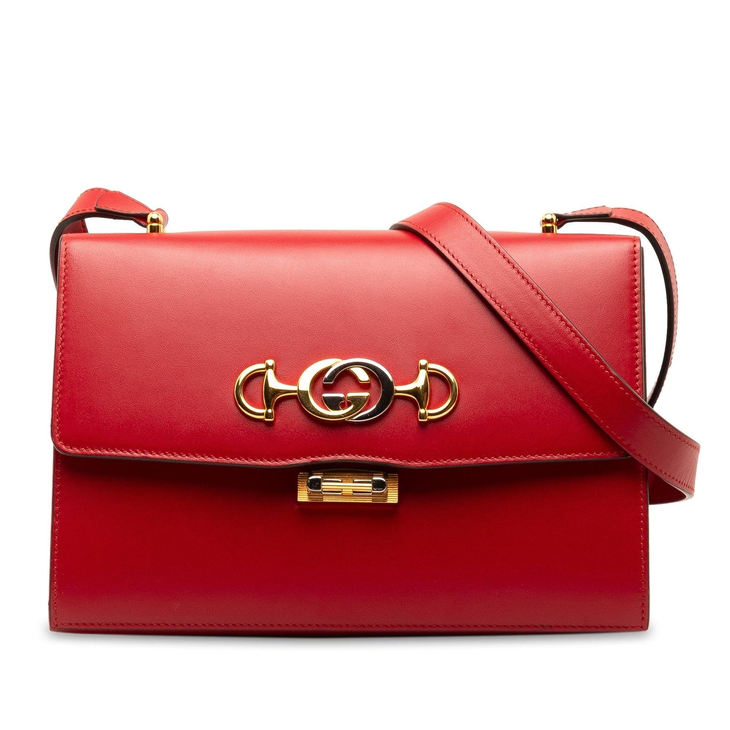 Gucci Zumi SHG-wte2fD Calf Red Small Flap Crossbody Bag