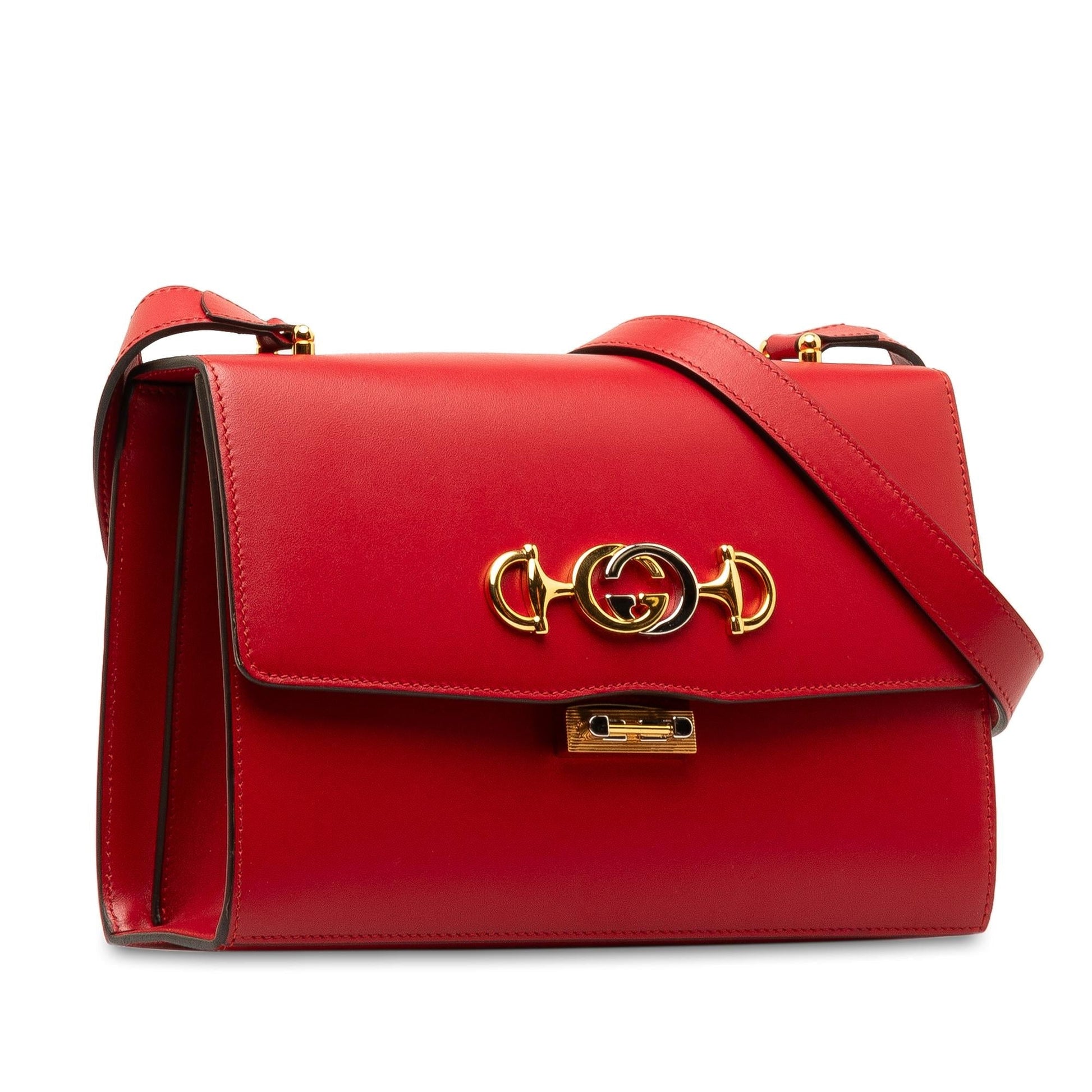 Gucci Zumi SHG-wte2fD Calf Red Small Flap Crossbody Bag