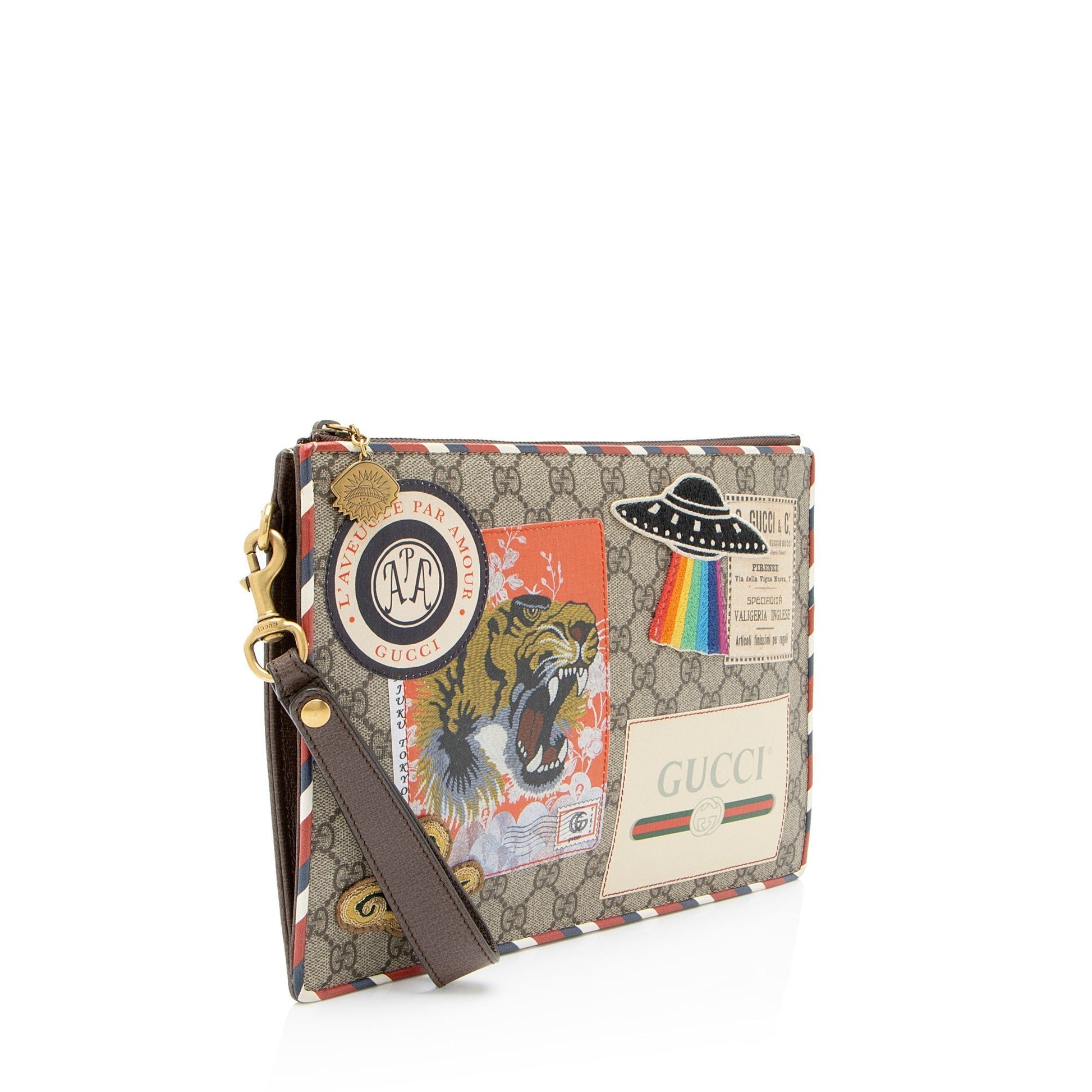 Gucci Soft GG Supreme Courrier Messenger Clutch Bag