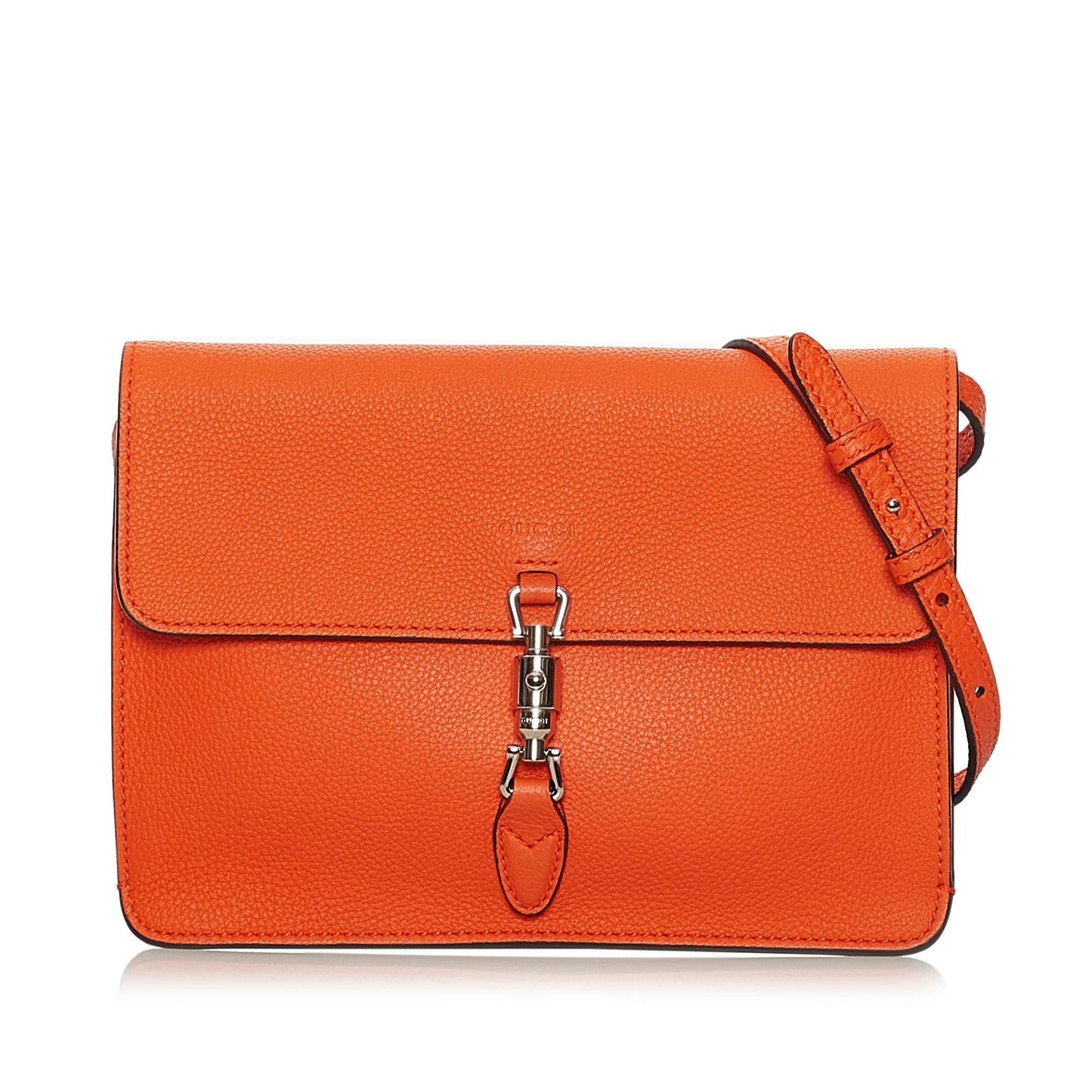 Gucci Soft Jackie Convertible SHG Leather Calf Orange Crossbody Bag