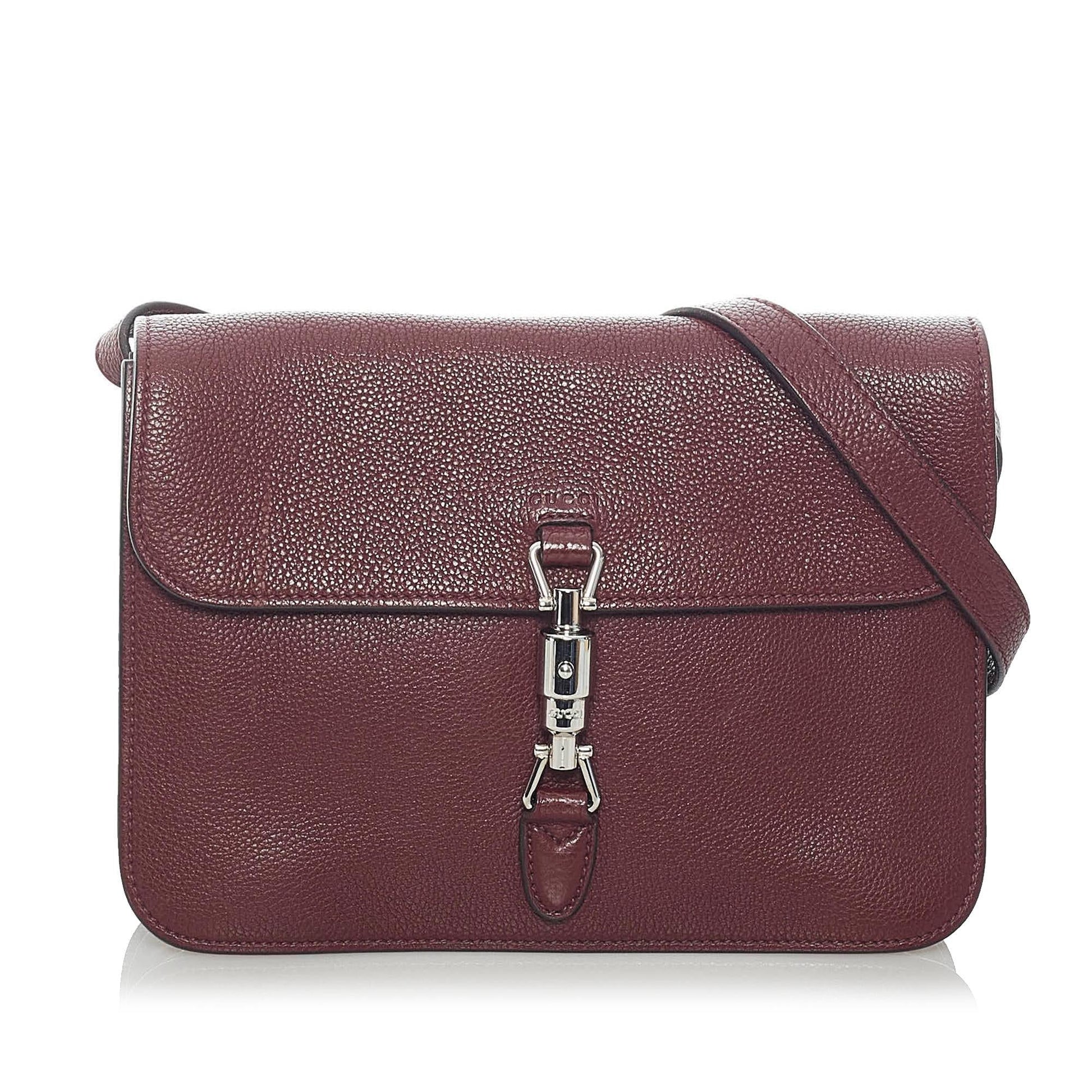 Gucci Soft Jackie Convertible SHG Leather Calf Red Crossbody Bag
