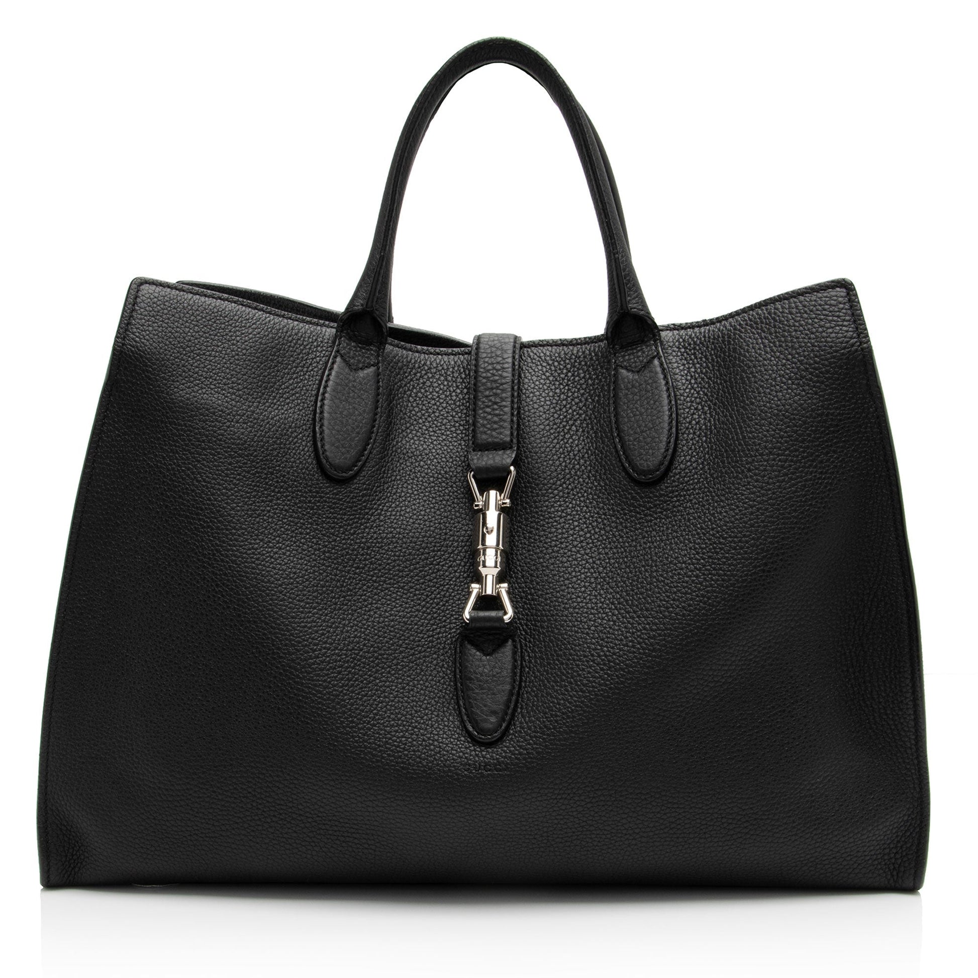 Gucci Soft Pebbled Jackie - FINAL Leather Black Medium Tote Bag