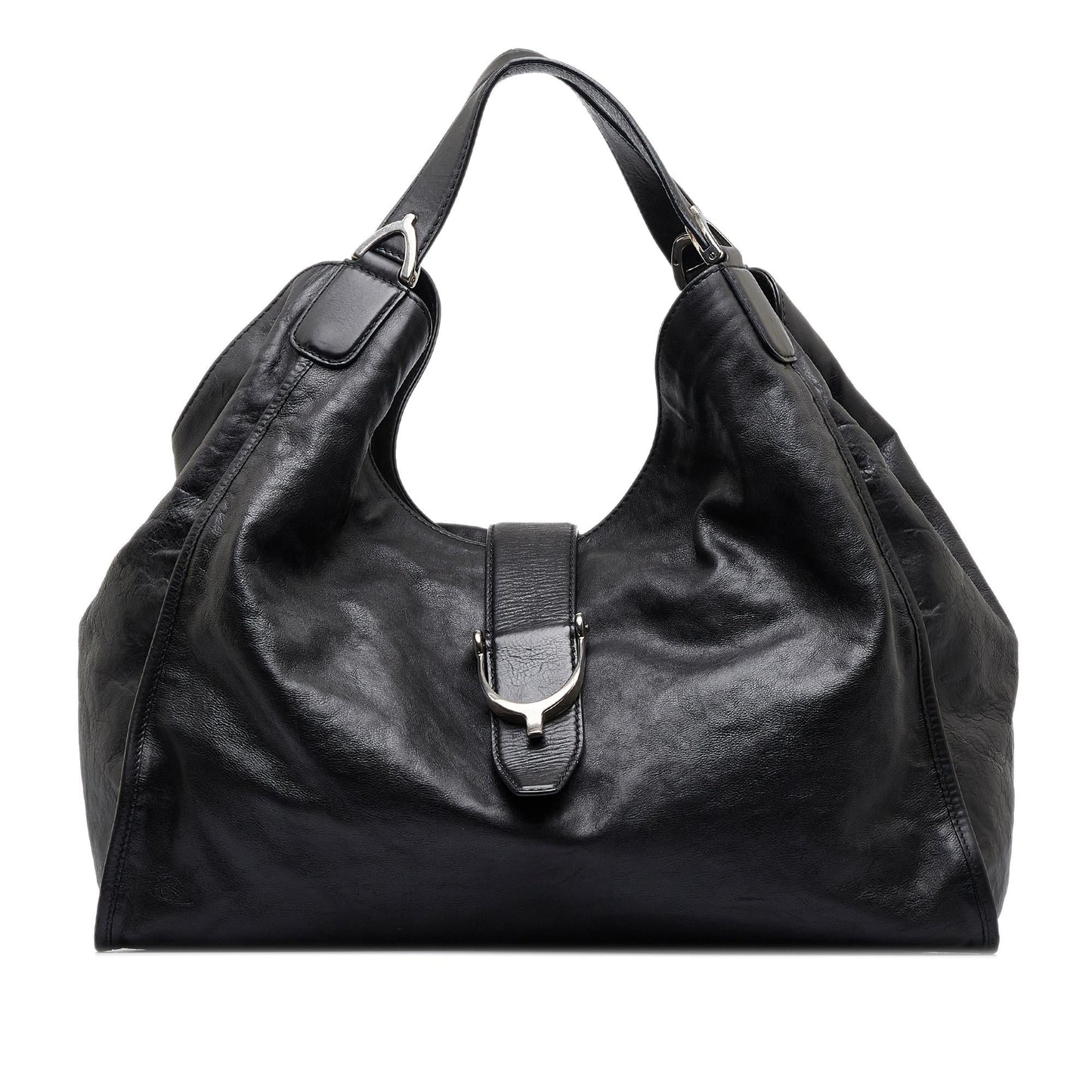 Gucci Soft Stirrup SHG-PzWIYH Calf Black Tote Bag
