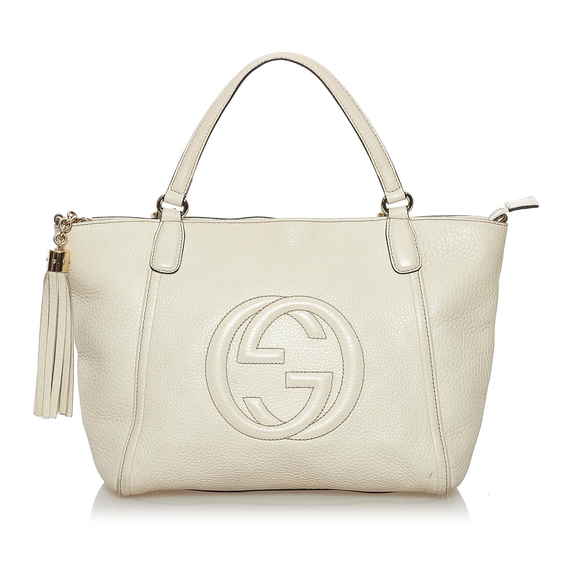 Gucci Soho Cellarius SHG Leather Calf White Satchel Bag
