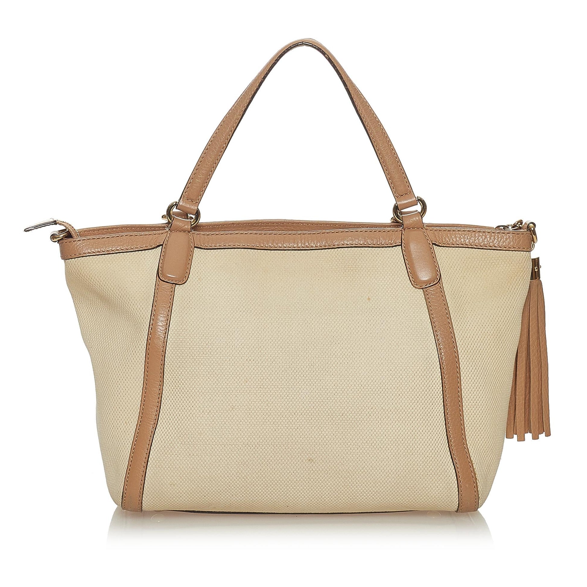 Gucci Soho Cellarius SHG-kJ8Ixq Leather Calf White Brown Satchel Bag