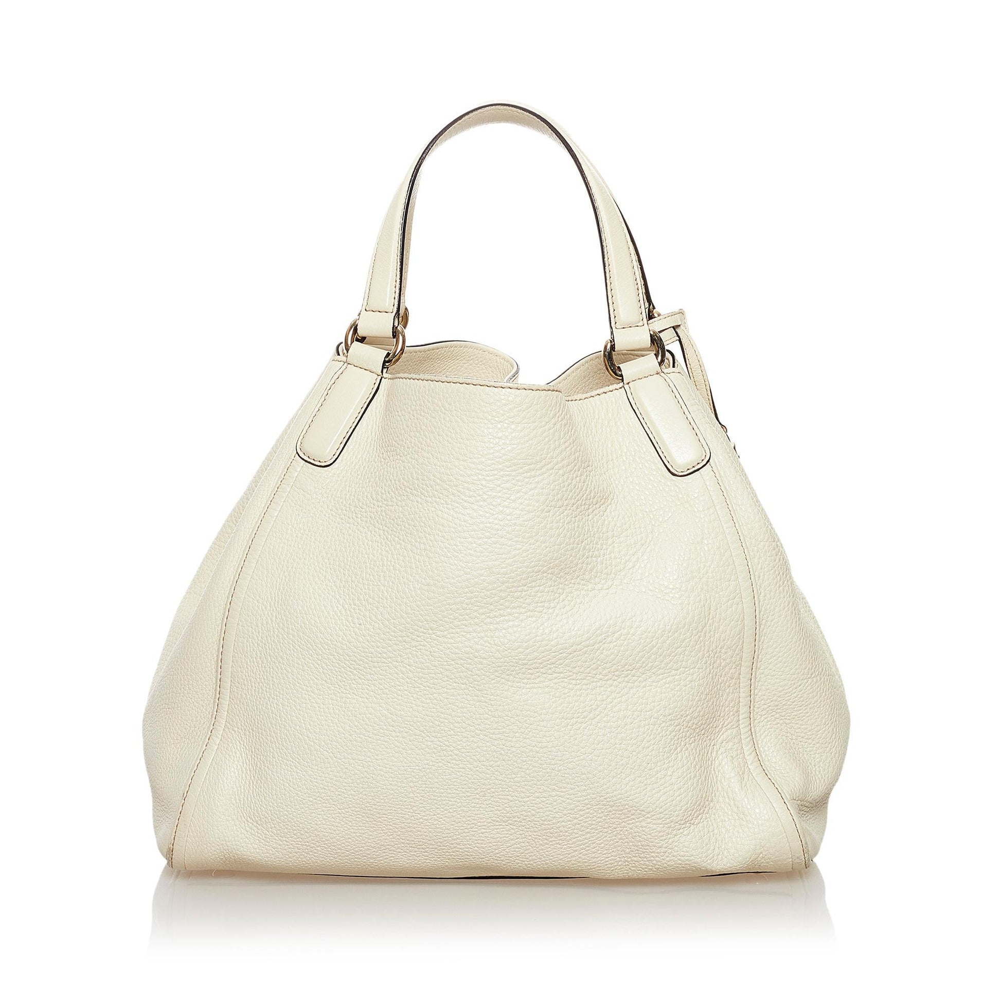 Gucci Soho Cellarius SHG Leather Calf White Tote Bag