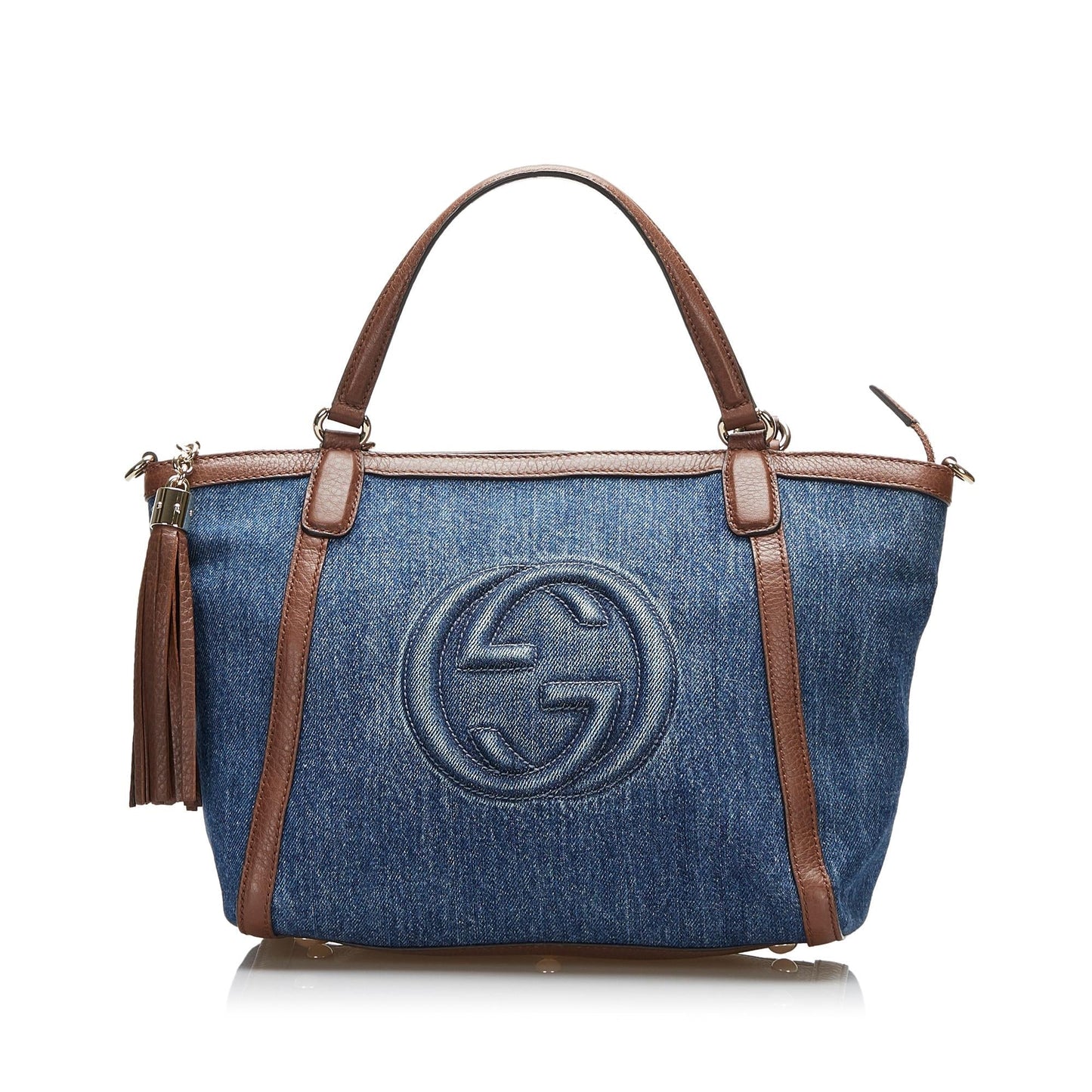 Gucci Soho Cellarius SHG-ROjYdo Denim Blue Satchel Bag