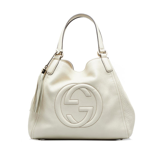 Gucci Soho Cellarius SHG-dF80xx Calf White Tote Bag