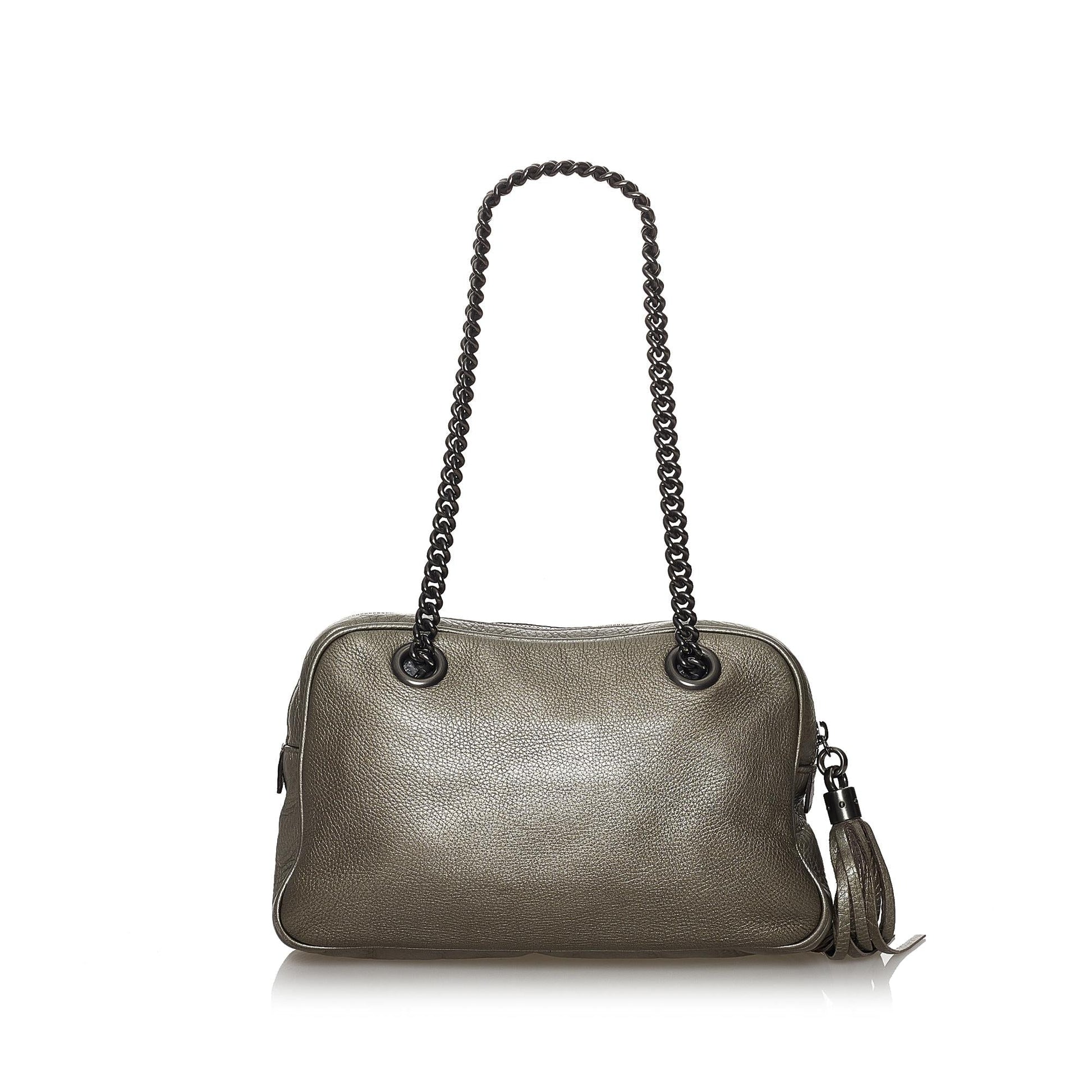Gucci Soho SHG Leather Calf Grey Chain Shoulder Bag