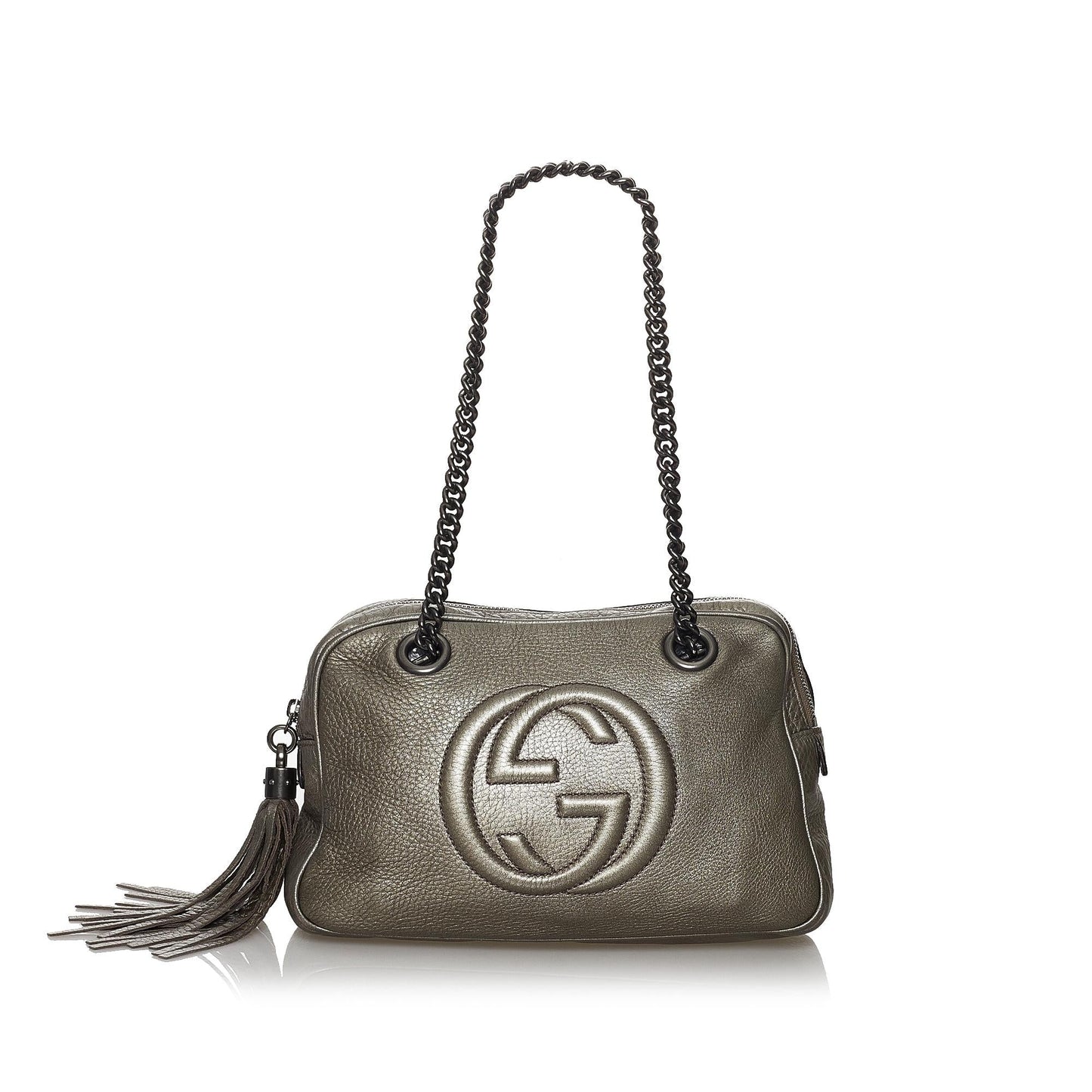 Gucci Soho SHG Leather Calf Grey Chain Shoulder Bag
