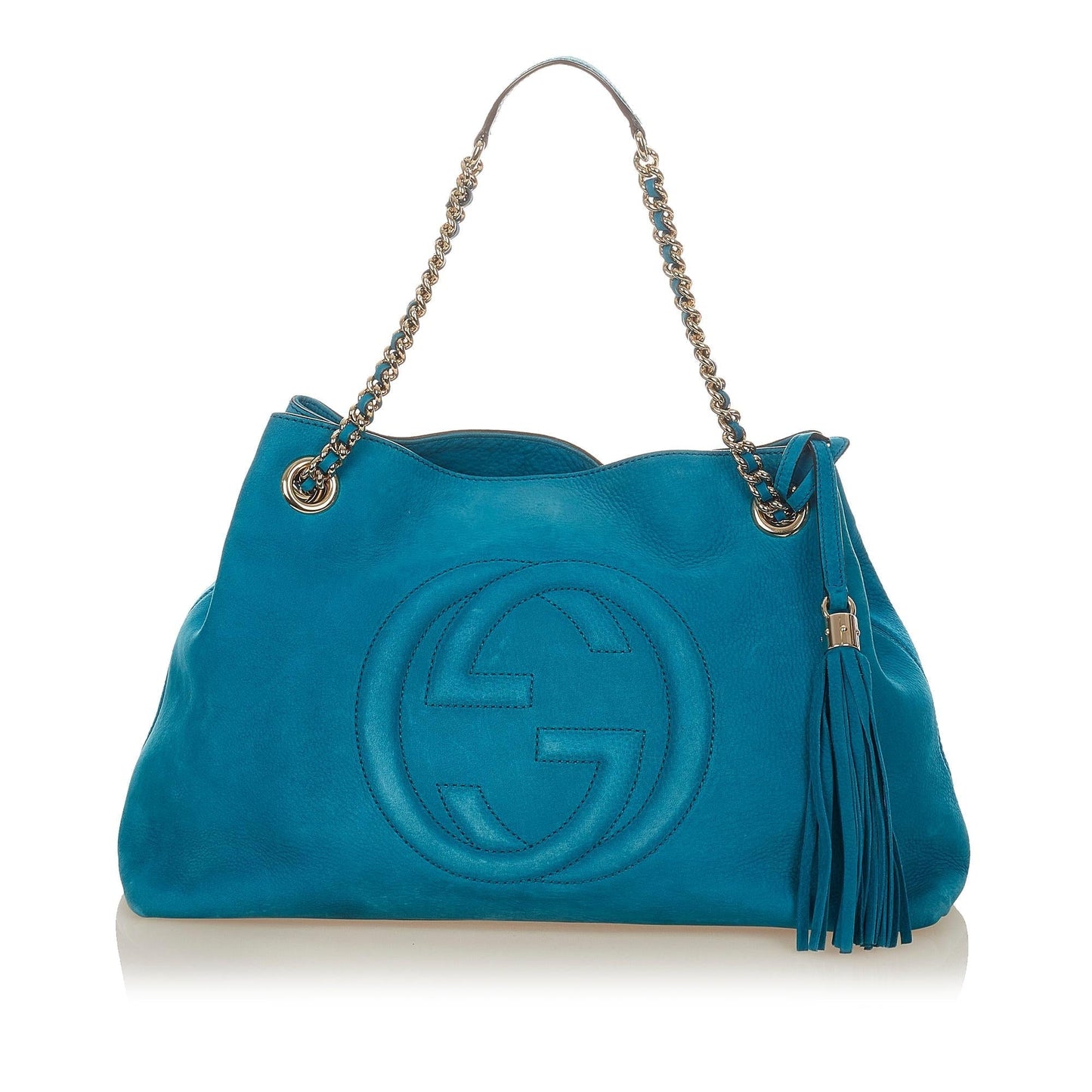Gucci Soho SHG Leather Calf Blue Chain Shoulder Bag