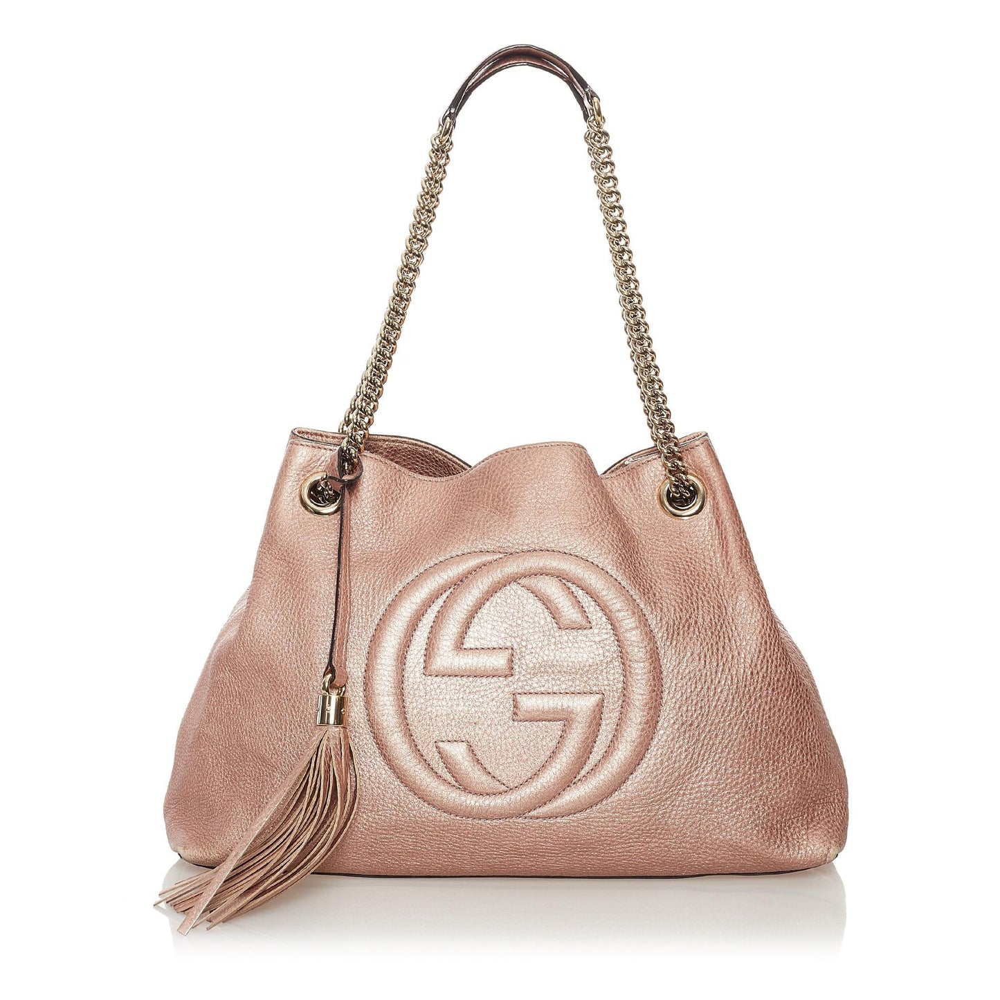 Gucci Soho SHG Leather Calf Pink Chain Tote Bag