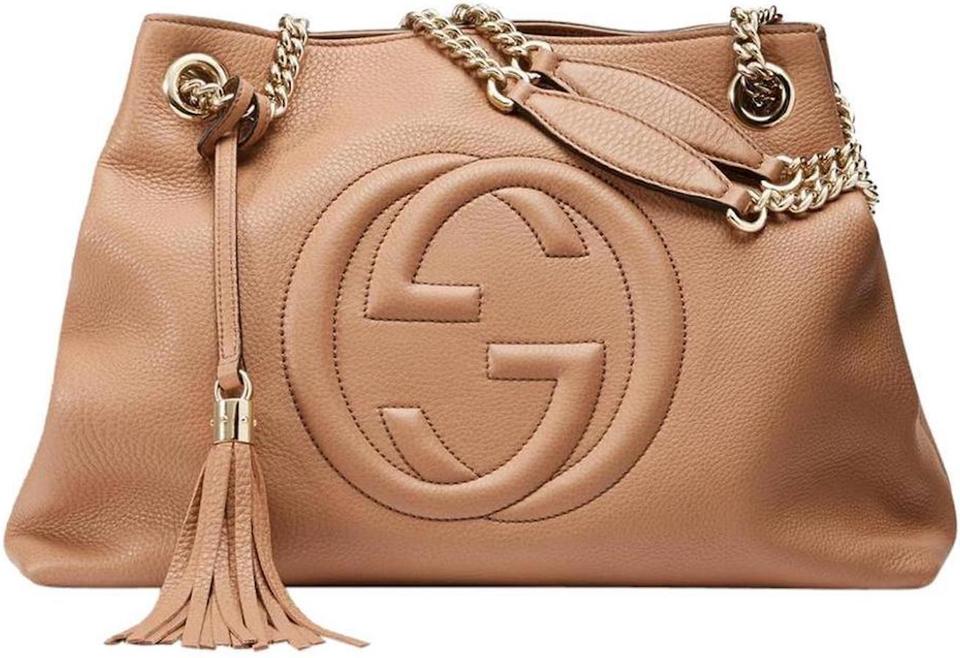 Gucci PEBBLED SOHO Calfskin Medium Chain Shoulder Bag