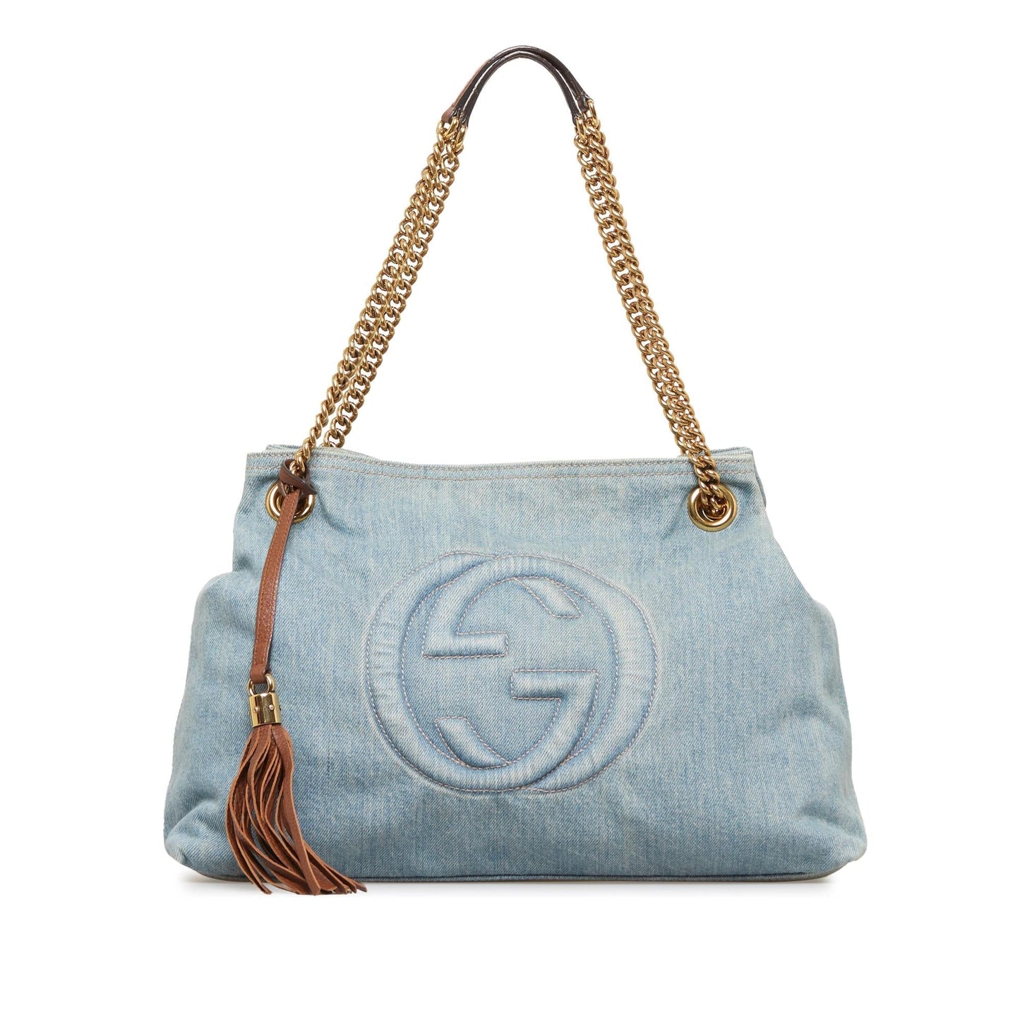 Gucci Soho SHG-6Wwvpi Denim Blue Chain Shoulder Bag