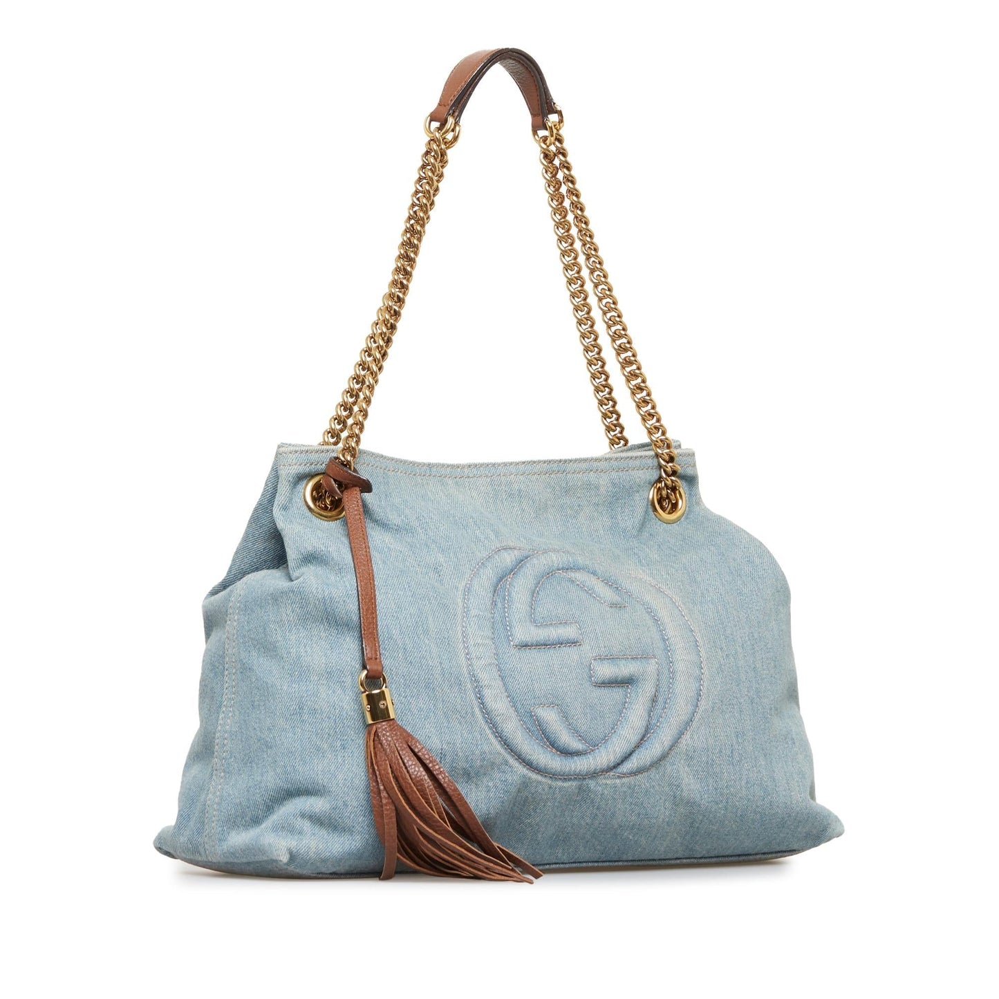 Gucci Soho SHG-6Wwvpi Denim Blue Chain Shoulder Bag