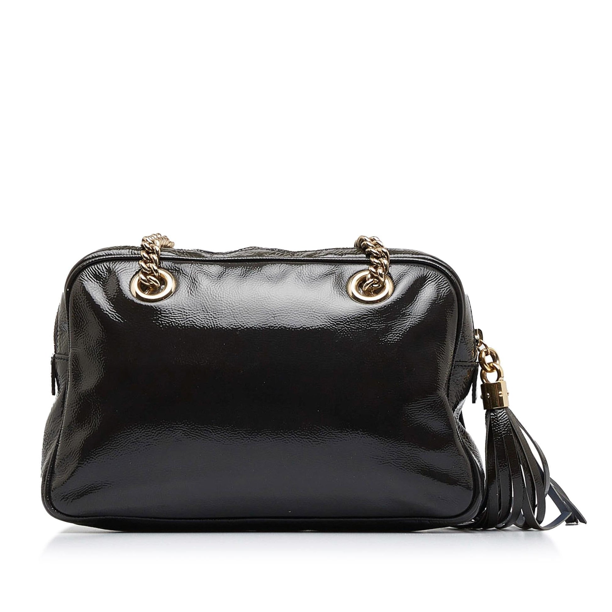 Gucci Soho SHG-yzn8b1 Leather Patent Black Chain Shoulder Bag