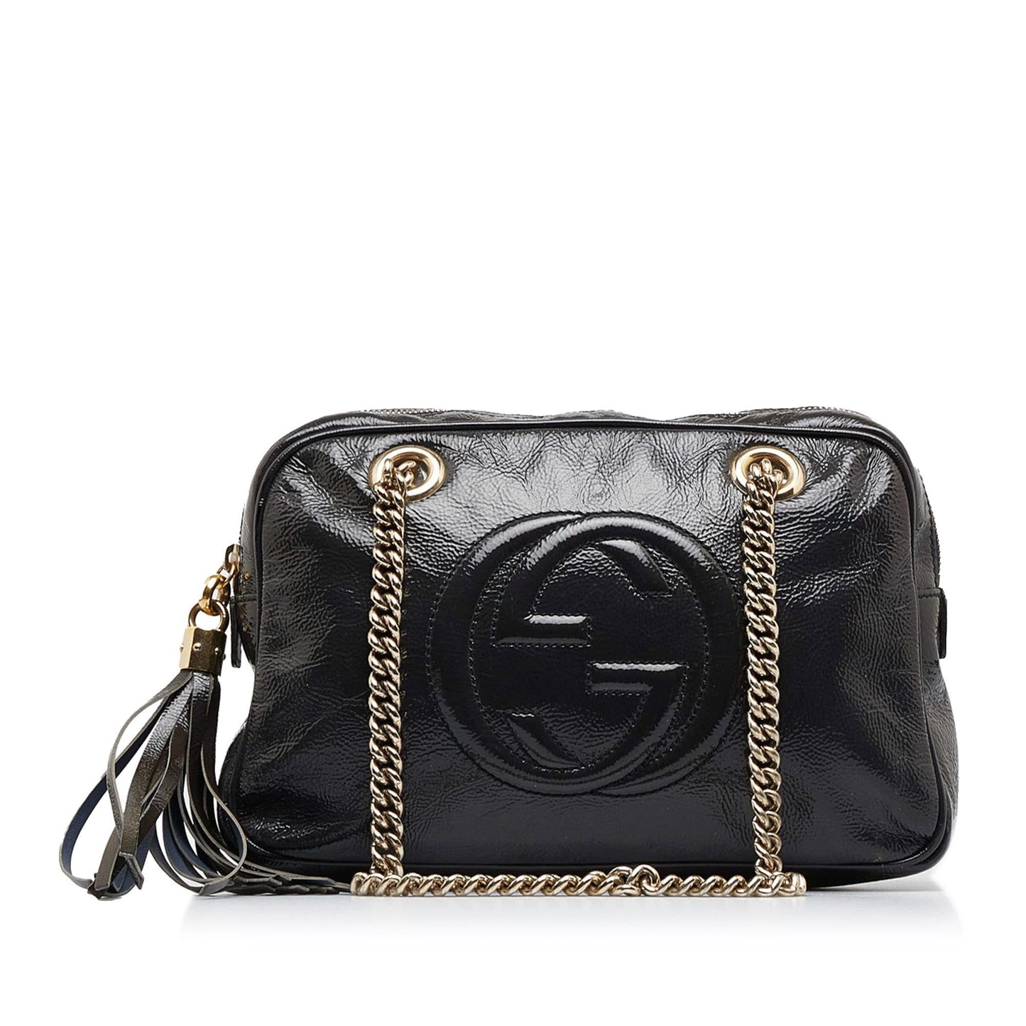 Gucci Soho SHG-yzn8b1 Leather Patent Black Chain Shoulder Bag
