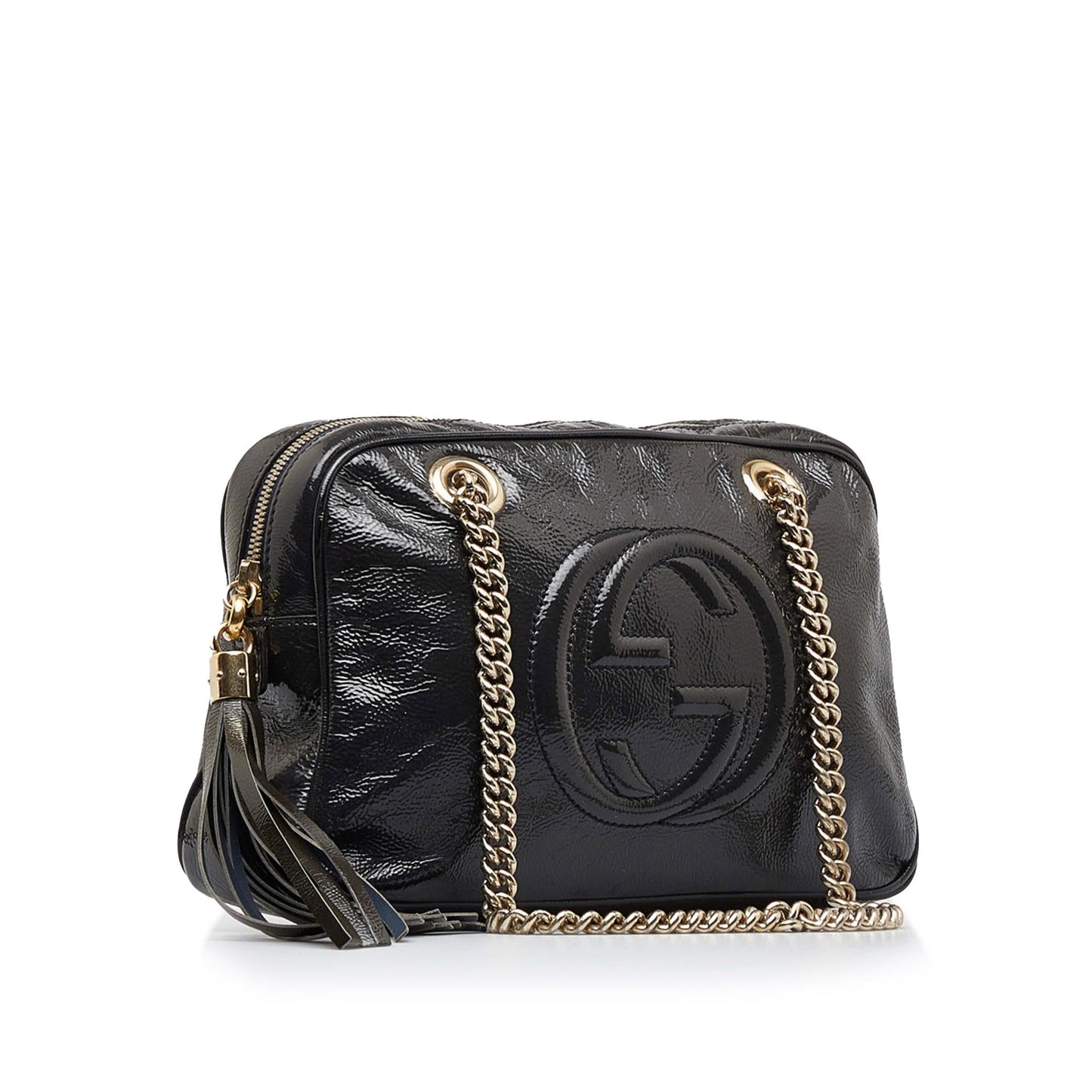 Gucci Soho SHG-yzn8b1 Leather Patent Black Chain Shoulder Bag