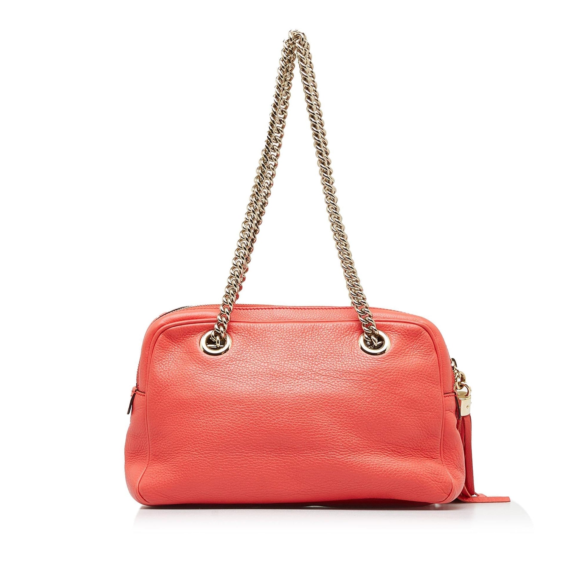 Gucci Soho SHG-me6uSa Calf Red Chain Shoulder Bag