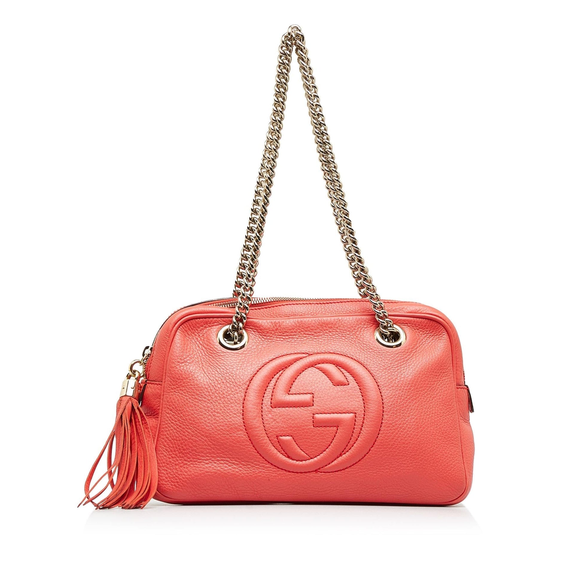 Gucci Soho SHG-me6uSa Calf Red Chain Shoulder Bag